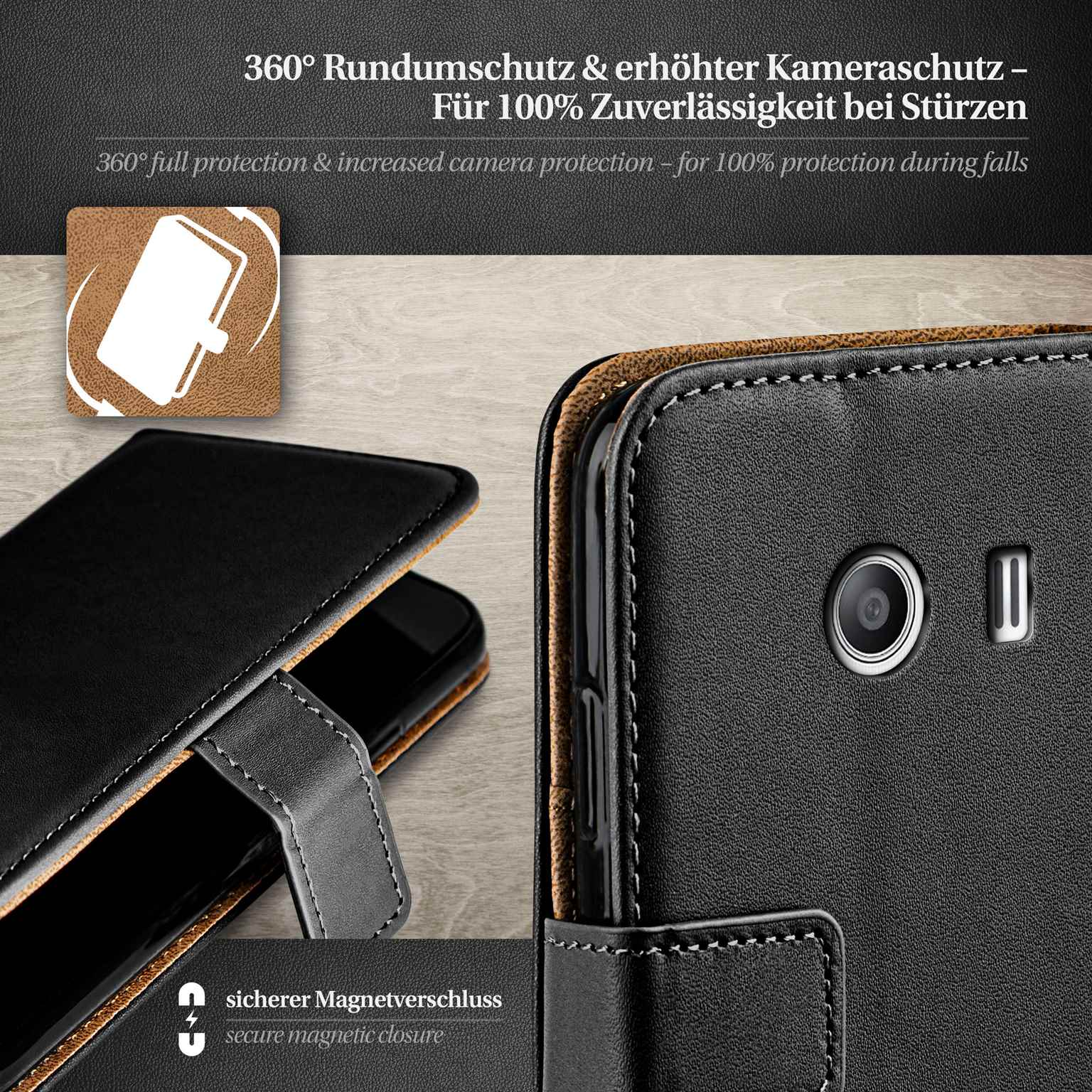 moex Book Case für Samsung Galaxy Ace Style Klapphülle mit Kartenfach – Weiteres Produktbild 2