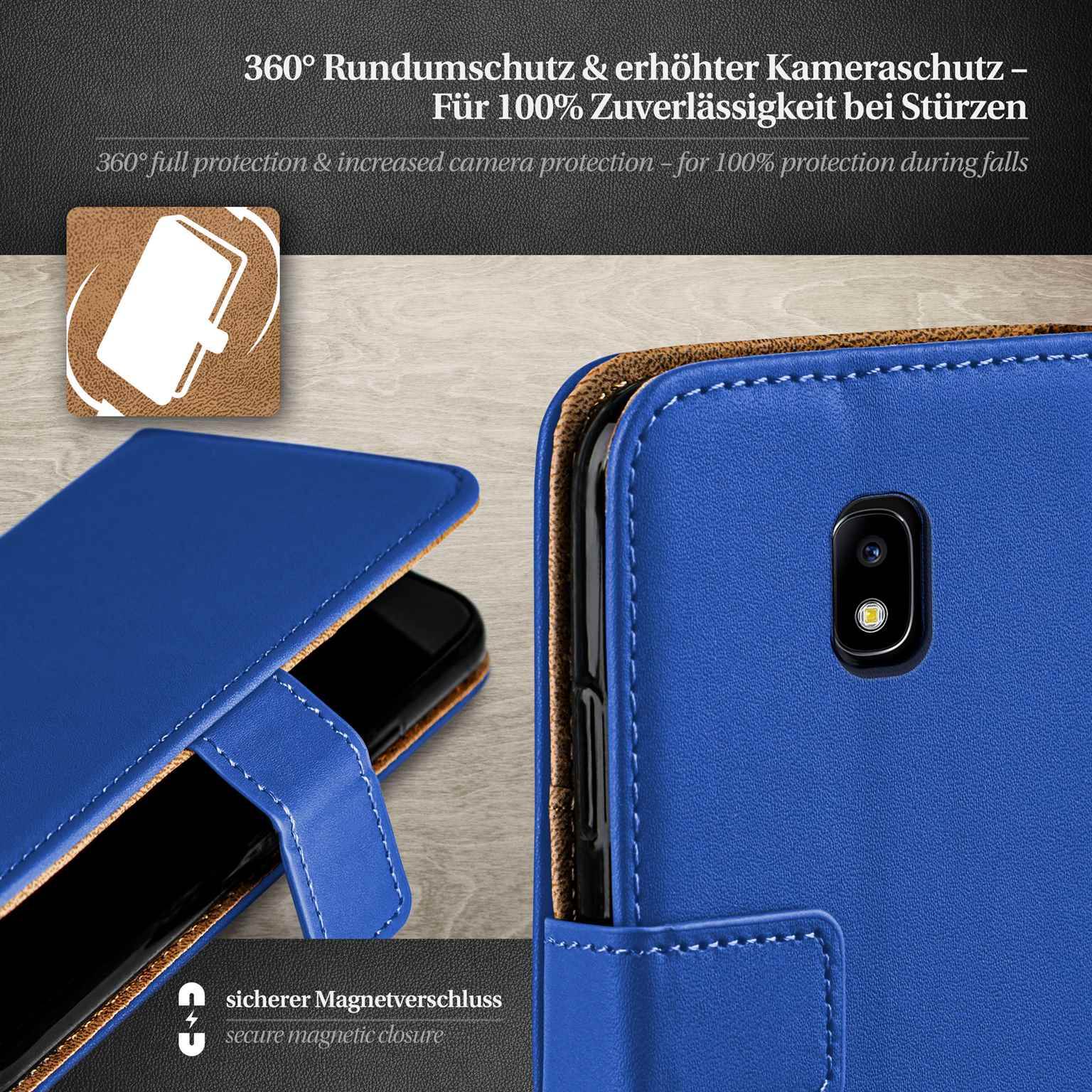 moex Book Case für Samsung Galaxy J5 (2017) Klapphülle mit Kartenfach – Weiteres Produktbild 3