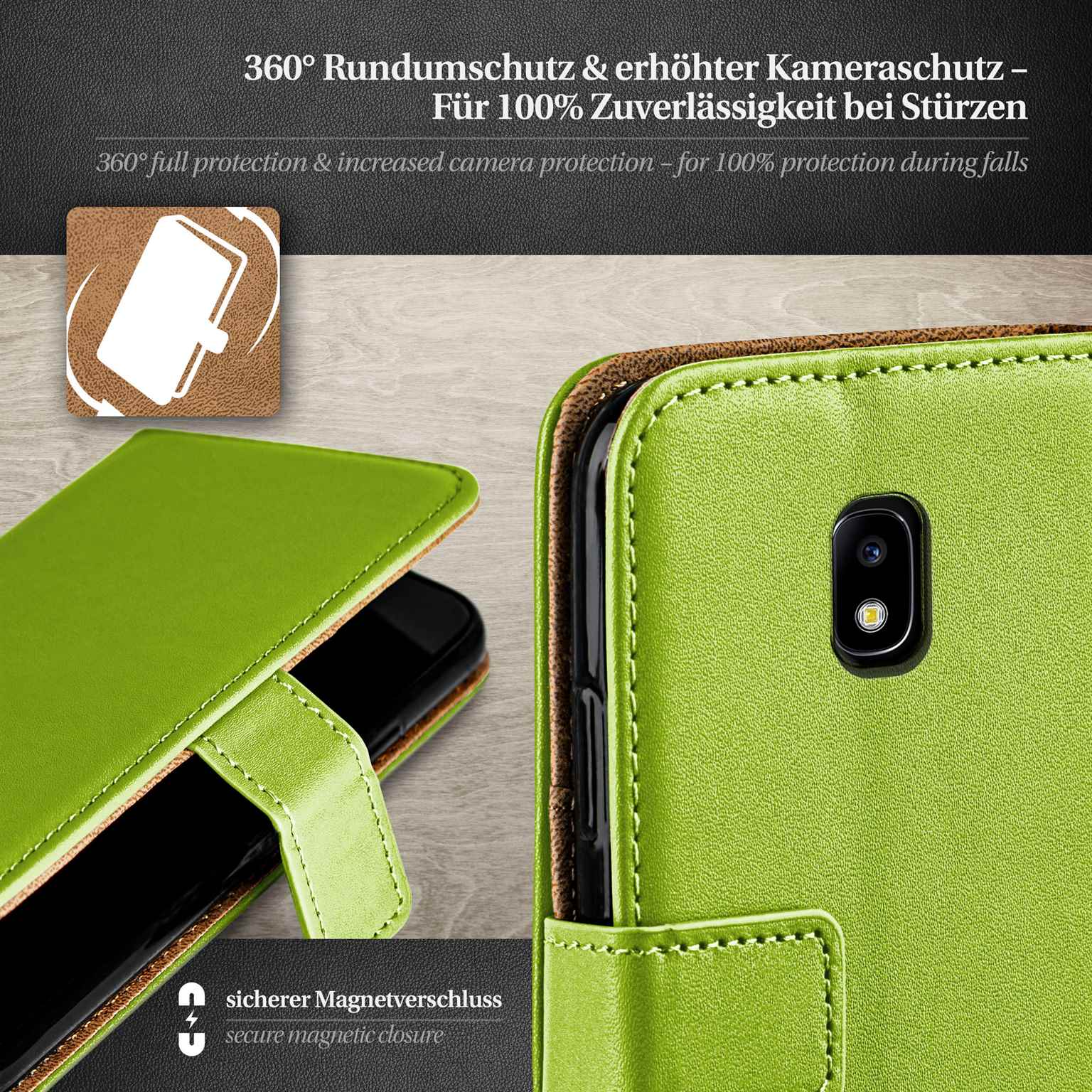 moex Book Case für Samsung Galaxy J5 (2017) Klapphülle mit Kartenfach – Weiteres Produktbild 3