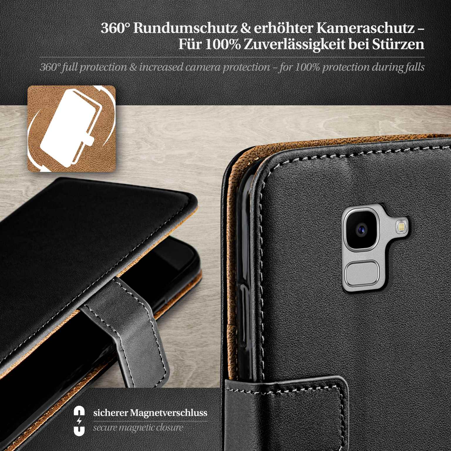 moex Book Case für Samsung Galaxy J6 (2018) Klapphülle mit Kartenfach – Weiteres Produktbild 3