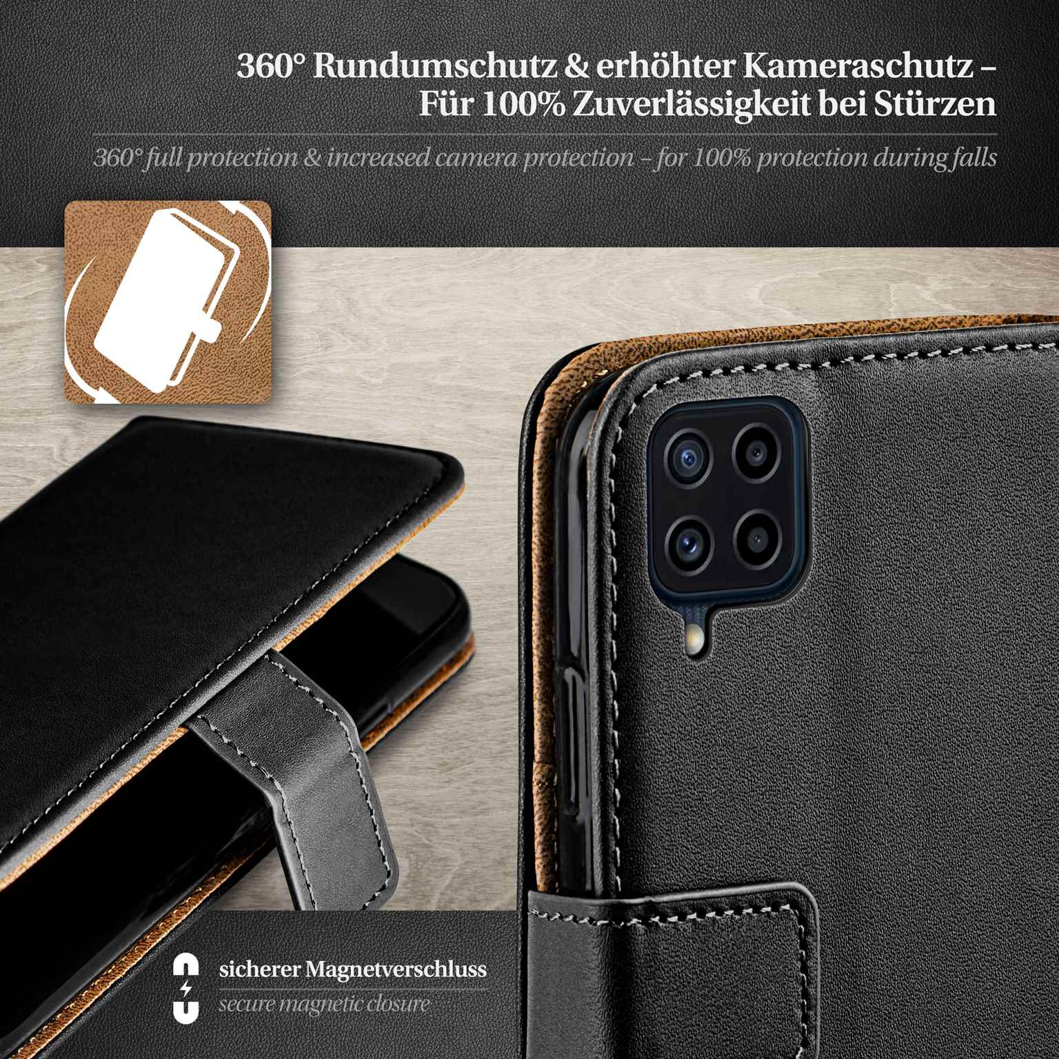 moex Book Case für Samsung Galaxy M22 Klapphülle mit Kartenfach – Weiteres Produktbild 3 moex Book Case für Samsung Galaxy M22 Klapphülle mit Kartenfach – Weiteres Produktbild 3