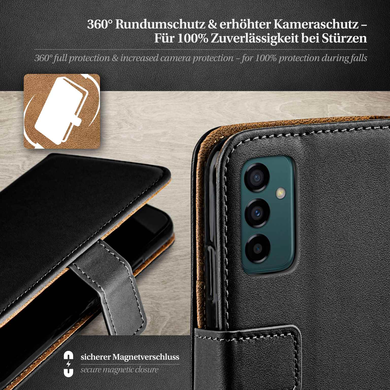 moex Book Case für Samsung Galaxy M23 5G Klapphülle mit Kartenfach – Weiteres Produktbild 3 moex Book Case für Samsung Galaxy M23 5G Klapphülle mit Kartenfach – Weiteres Produktbild 3