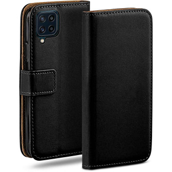 moex Book Case für Samsung Galaxy M32 Klapphülle mit Kartenfach – Deep-Black