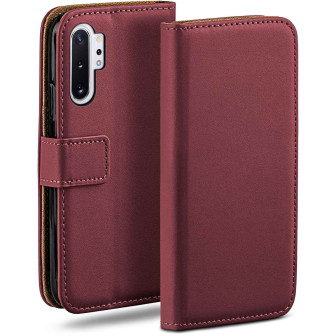 moex Book Case für Samsung Galaxy Note 10 Plus 5G Klapphülle mit Kartenfach – Maroon-Red