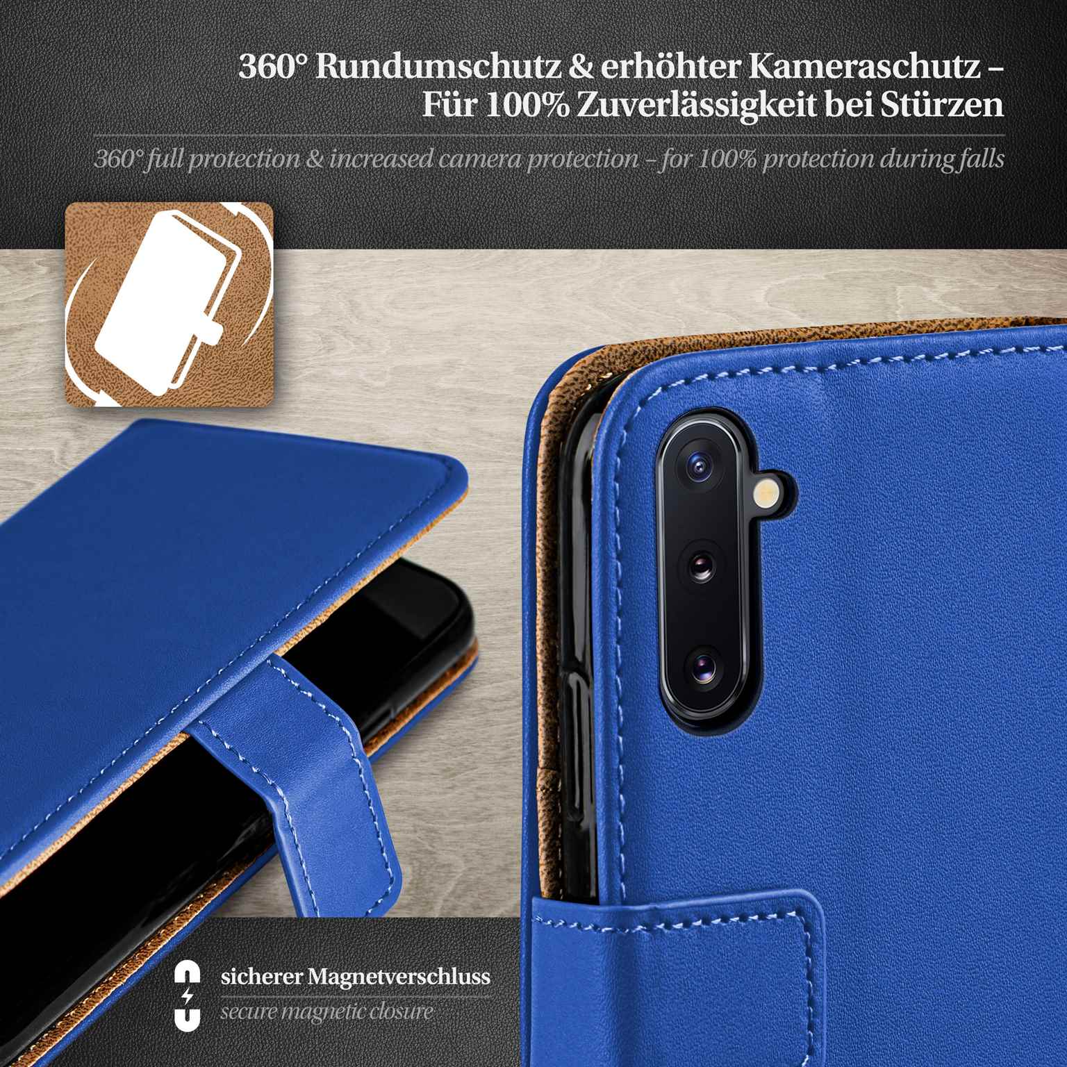moex Book Case für Samsung Galaxy Note 10 Klapphülle mit Kartenfach – Weiteres Produktbild 2