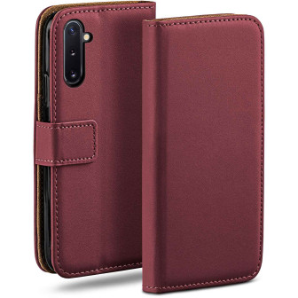 moex moex Book Case für Samsung Galaxy Note 10 Klapphülle mit Kartenfach – Maroon-Red