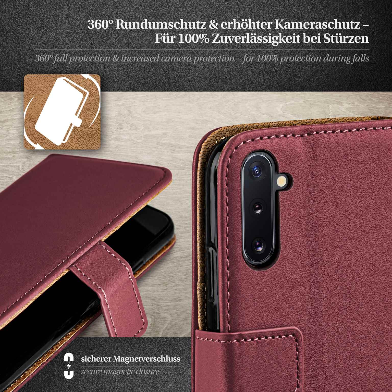 moex Book Case für Samsung Galaxy Note 10 Klapphülle mit Kartenfach – Weiteres Produktbild 2