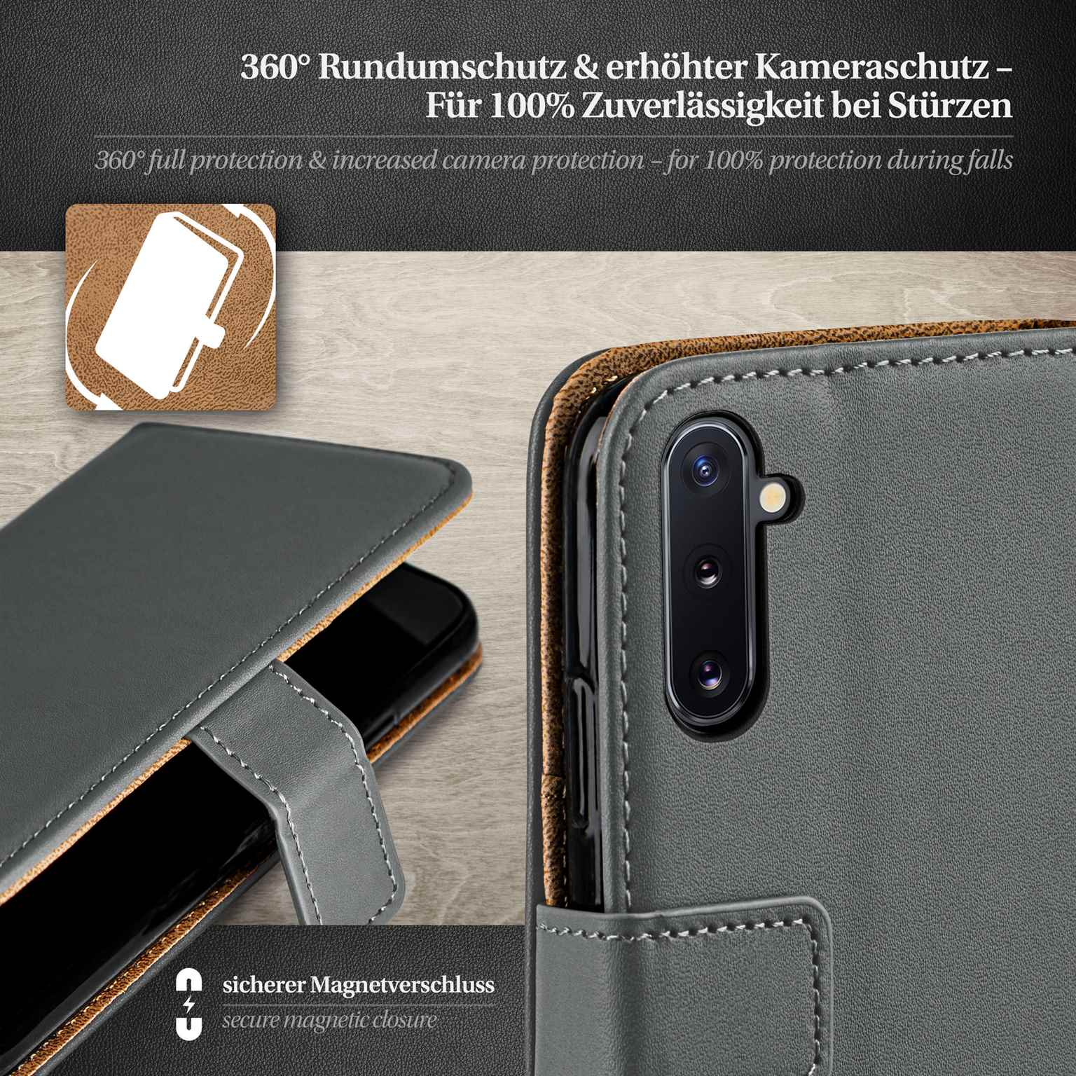 moex Book Case für Samsung Galaxy Note 10 Klapphülle mit Kartenfach – Weiteres Produktbild 3 moex Book Case für Samsung Galaxy Note 10 Klapphülle mit Kartenfach – Weiteres Produktbild 3