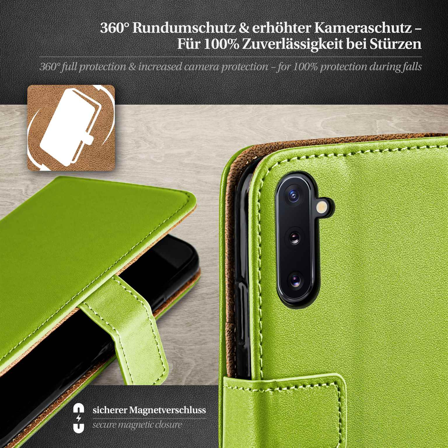moex Book Case für Samsung Galaxy Note 10 Klapphülle mit Kartenfach – Weiteres Produktbild 2