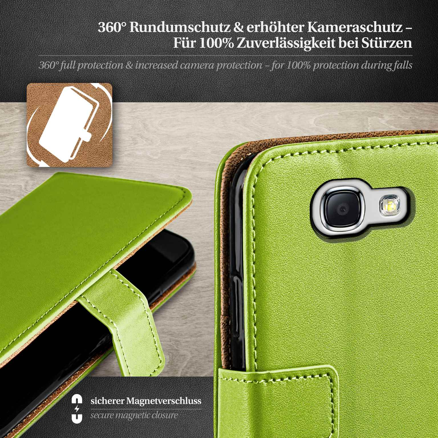 moex Book Case für Samsung Galaxy Note 2 Klapphülle mit Kartenfach – Weiteres Produktbild 3