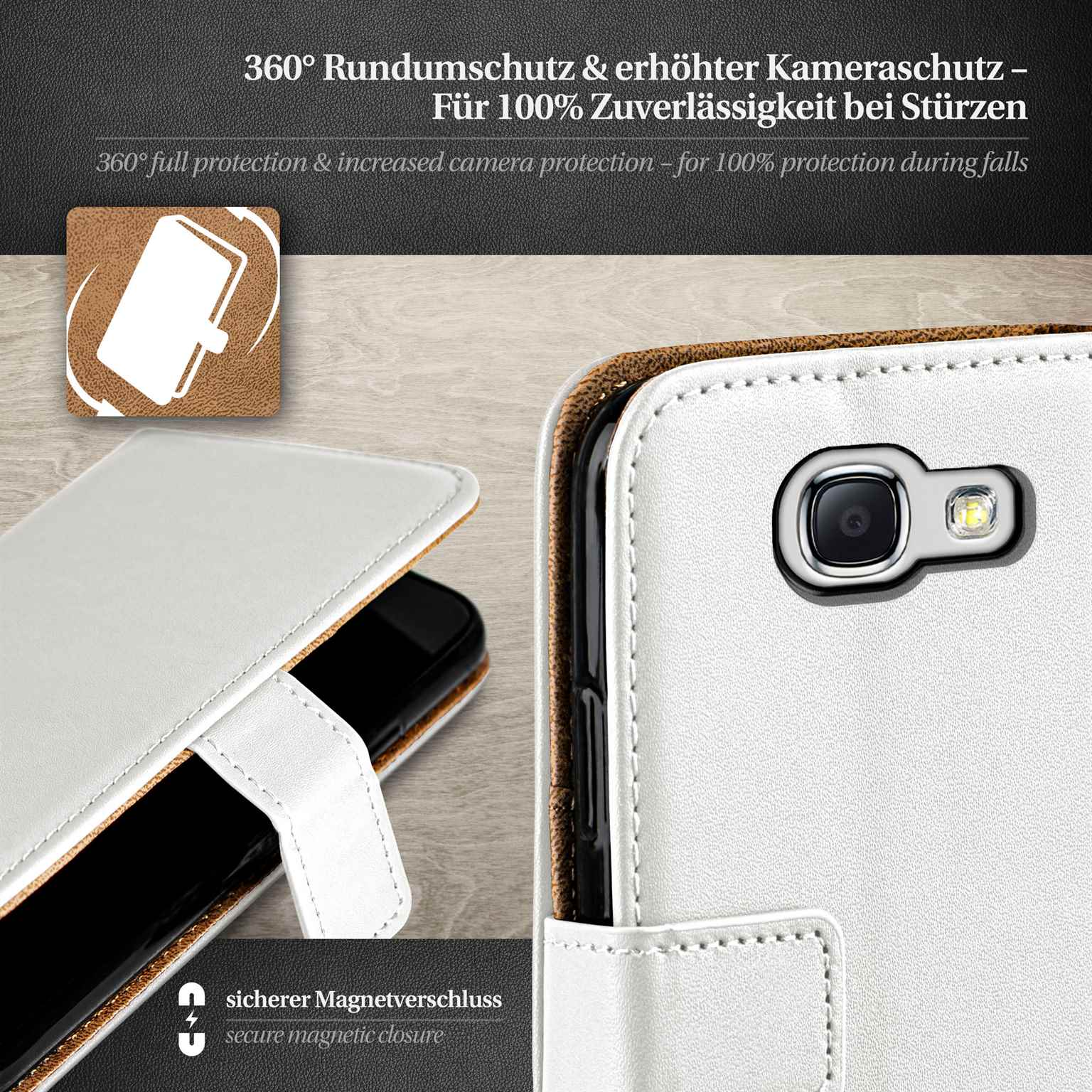 moex Book Case für Samsung Galaxy Note 2 Klapphülle mit Kartenfach – Weiteres Produktbild 3