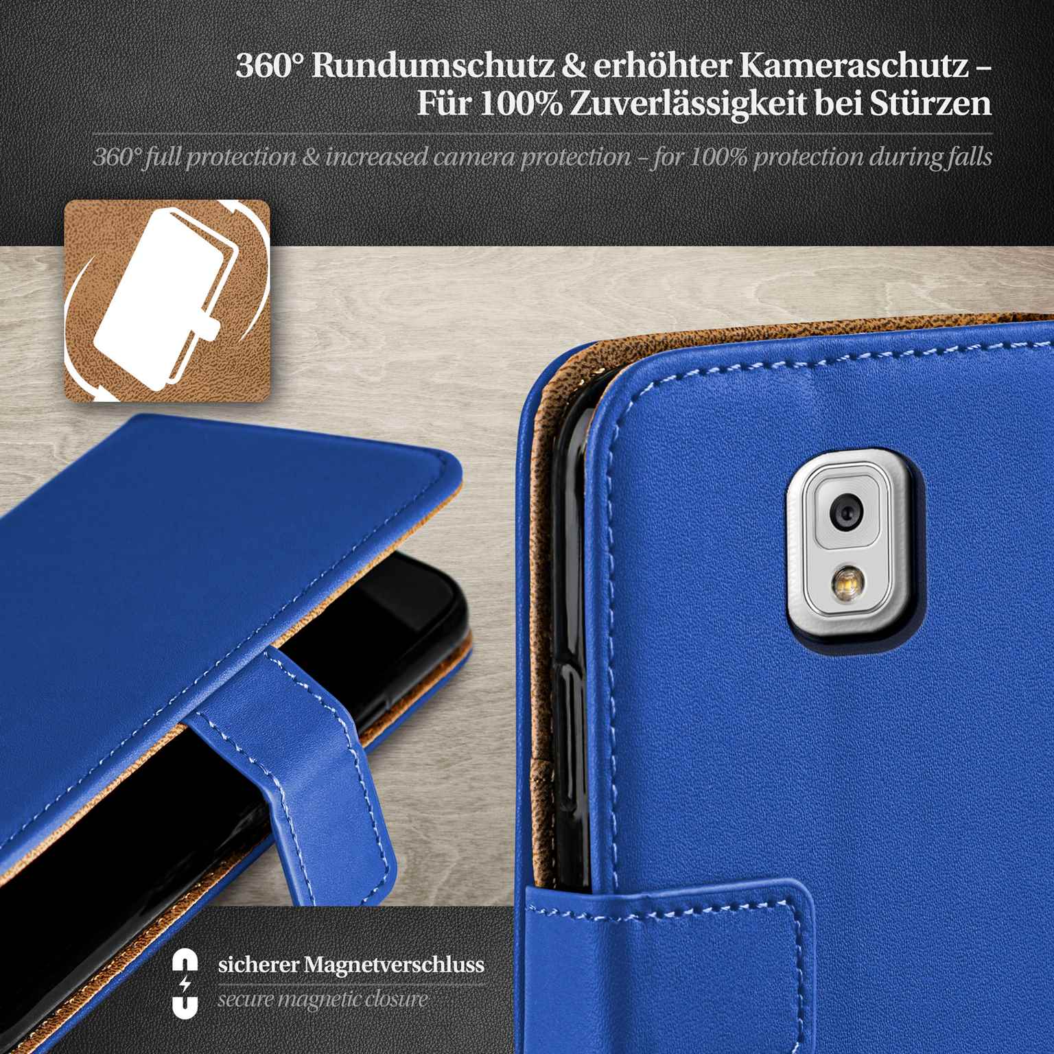 moex Book Case für Samsung Galaxy Note 3 Klapphülle mit Kartenfach – Weiteres Produktbild 2