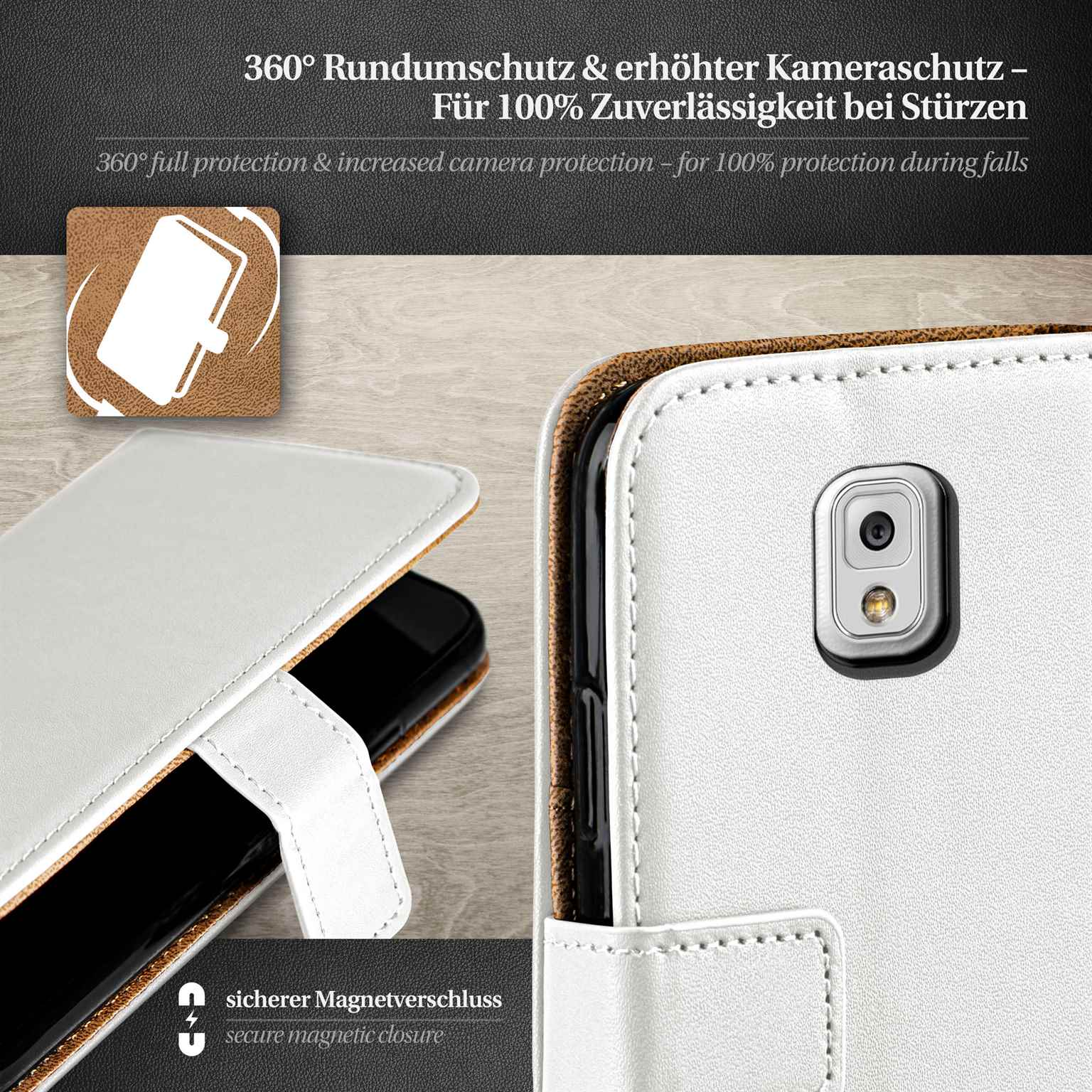 moex Book Case für Samsung Galaxy Note 3 Klapphülle mit Kartenfach – Weiteres Produktbild 2