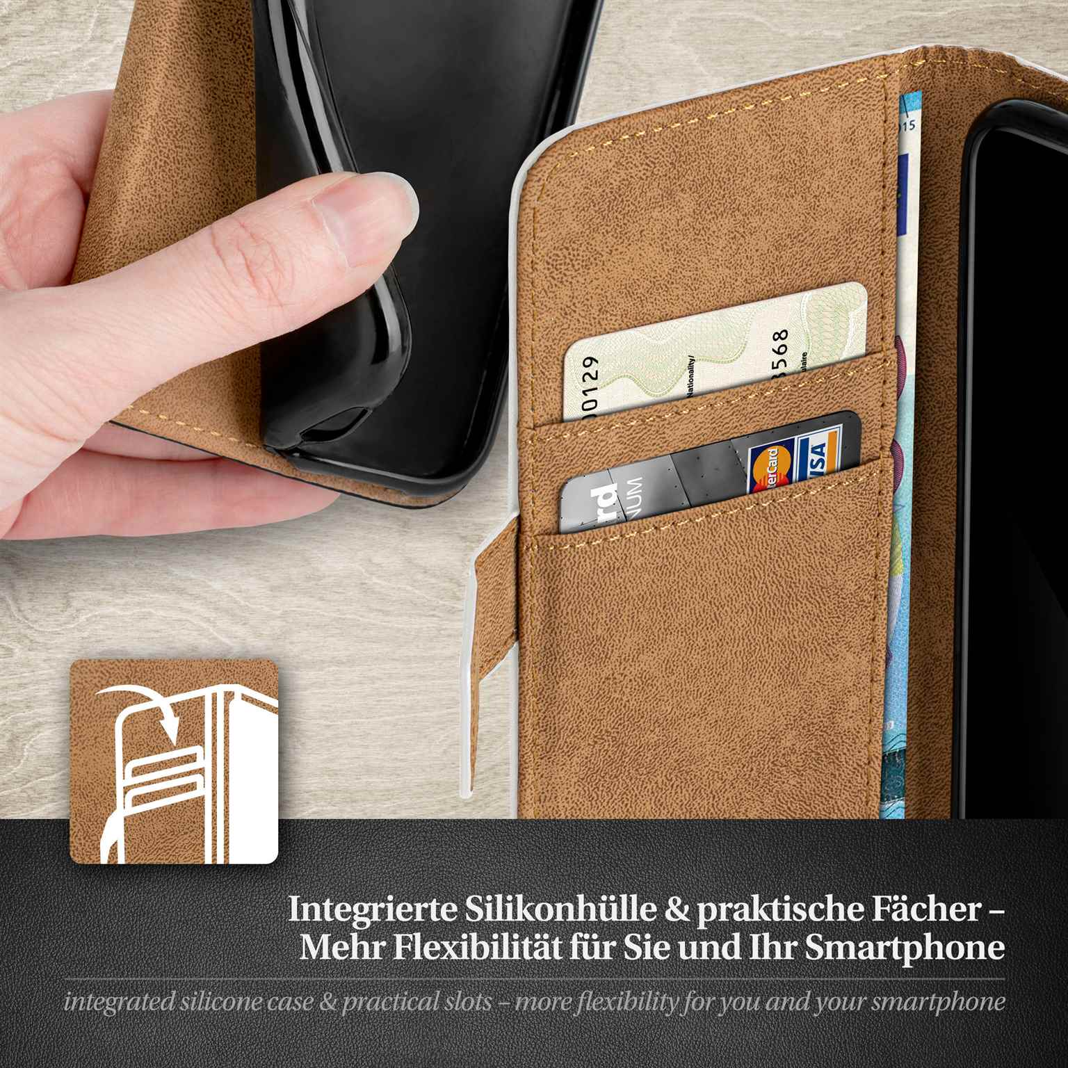 moex Book Case für Samsung Galaxy Note 3 Klapphülle mit Kartenfach – Weiteres Produktbild 3