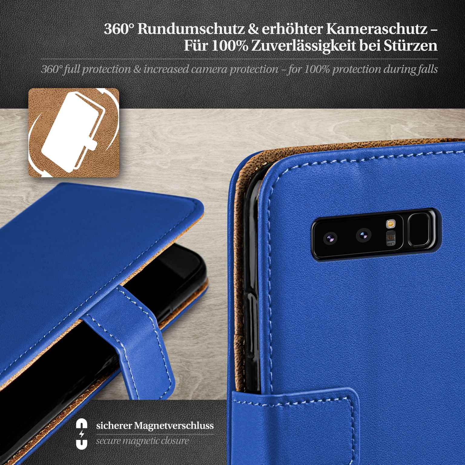 moex Book Case für Samsung Galaxy Note 8 Klapphülle mit Kartenfach – Weiteres Produktbild 3 moex Book Case für Samsung Galaxy Note 8 Klapphülle mit Kartenfach – Weiteres Produktbild 3