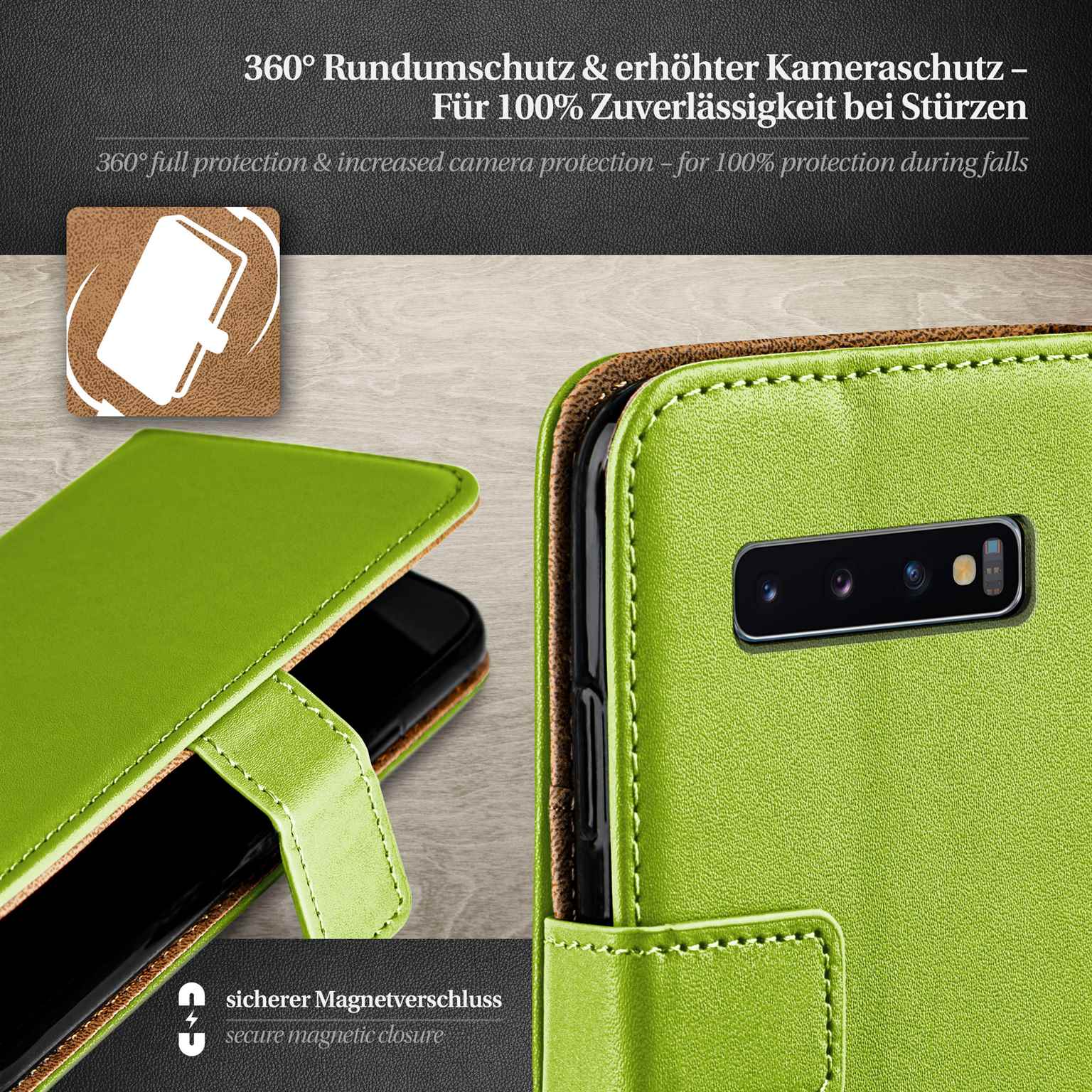 moex Book Case für Samsung Galaxy S10 Plus Klapphülle mit Kartenfach – Weiteres Produktbild 3