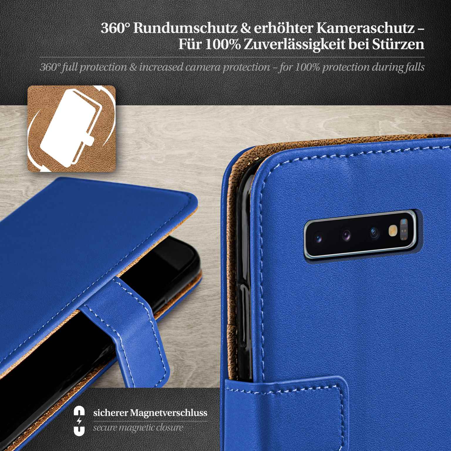 moex Book Case für Samsung Galaxy S10 Klapphülle mit Kartenfach – Weiteres Produktbild 2