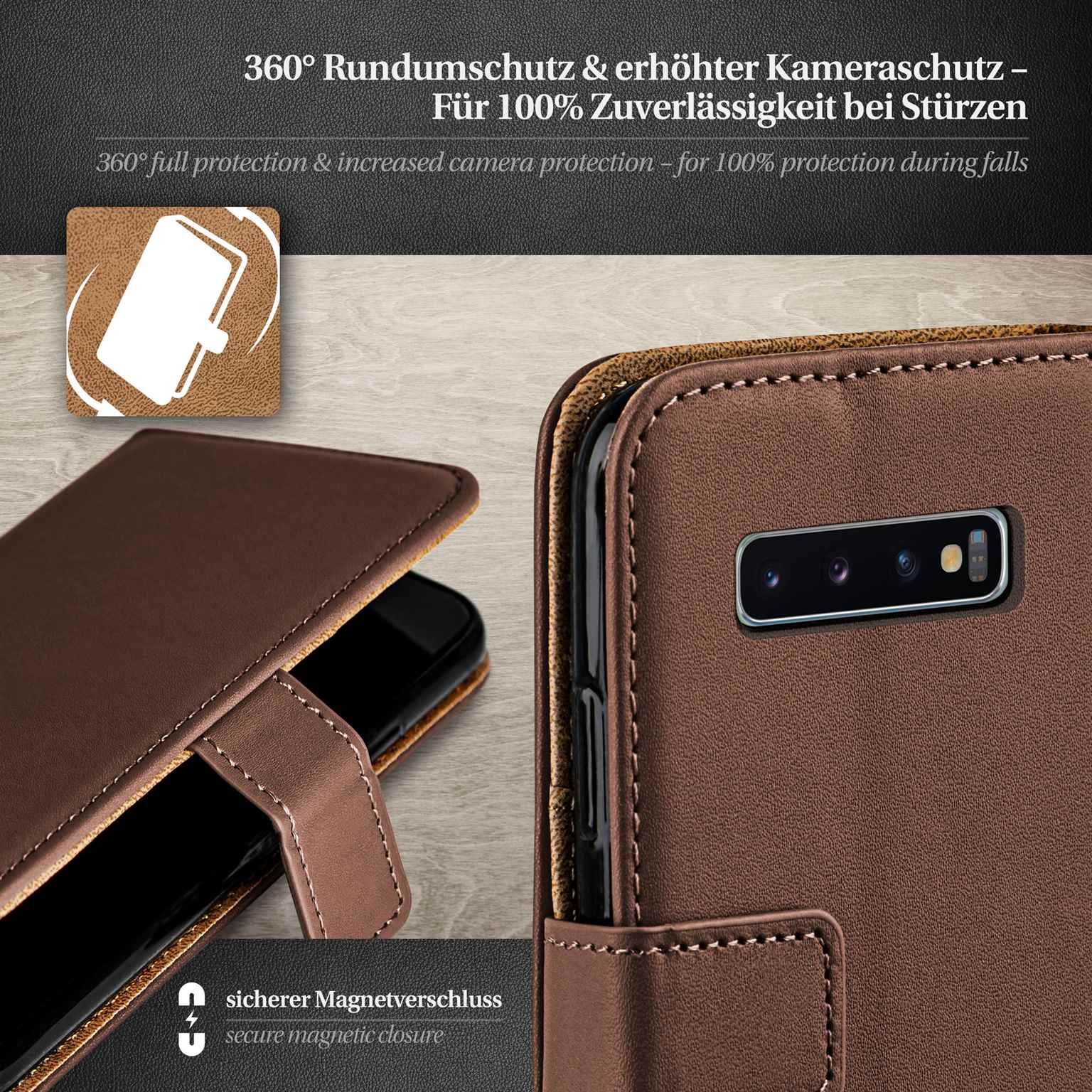 moex Book Case für Samsung Galaxy S10 Klapphülle mit Kartenfach – Weiteres Produktbild 3