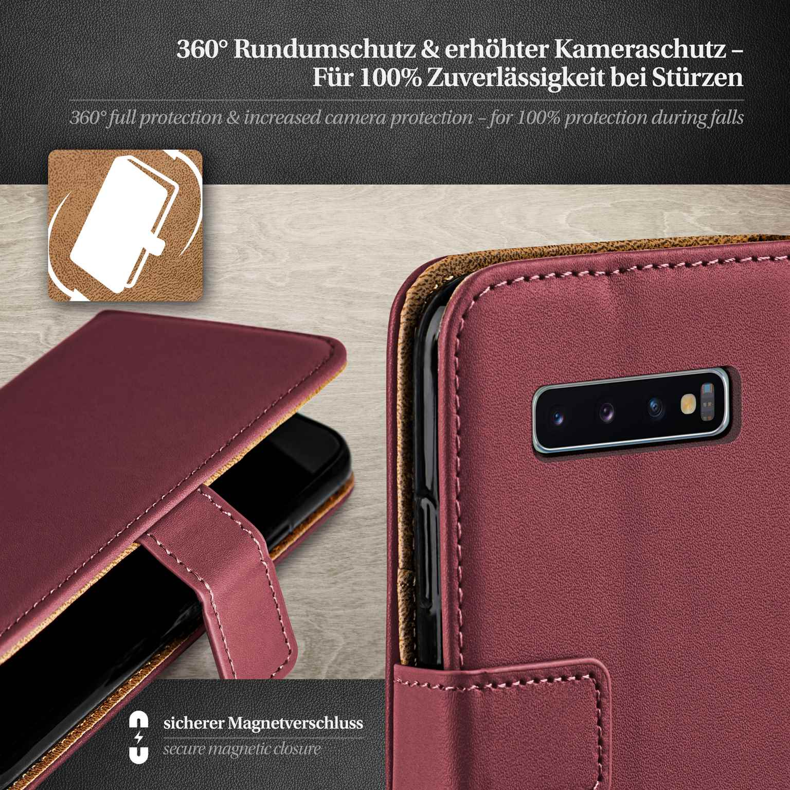 moex Book Case für Samsung Galaxy S10 Klapphülle mit Kartenfach – Weiteres Produktbild 2