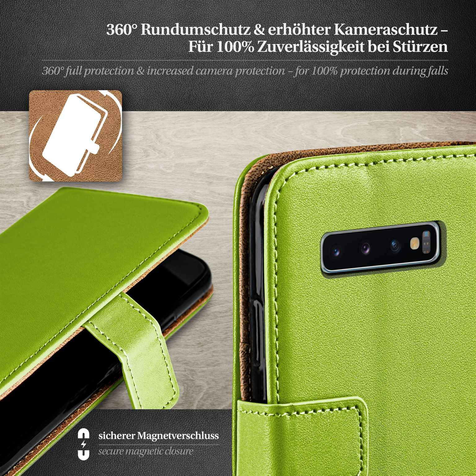 moex Book Case für Samsung Galaxy S10 Klapphülle mit Kartenfach – Weiteres Produktbild 3