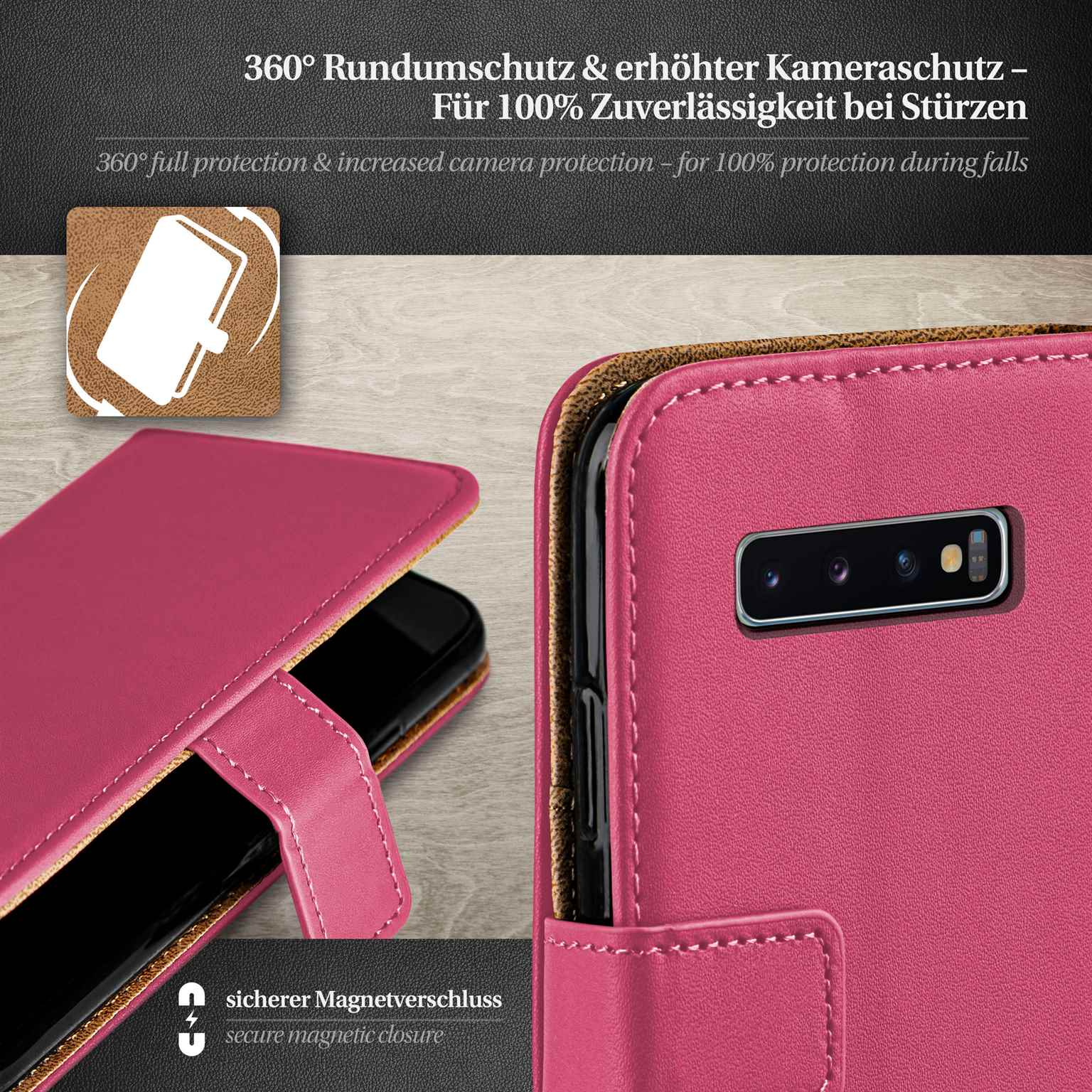 moex Book Case für Samsung Galaxy S10 Klapphülle mit Kartenfach – Weiteres Produktbild 2