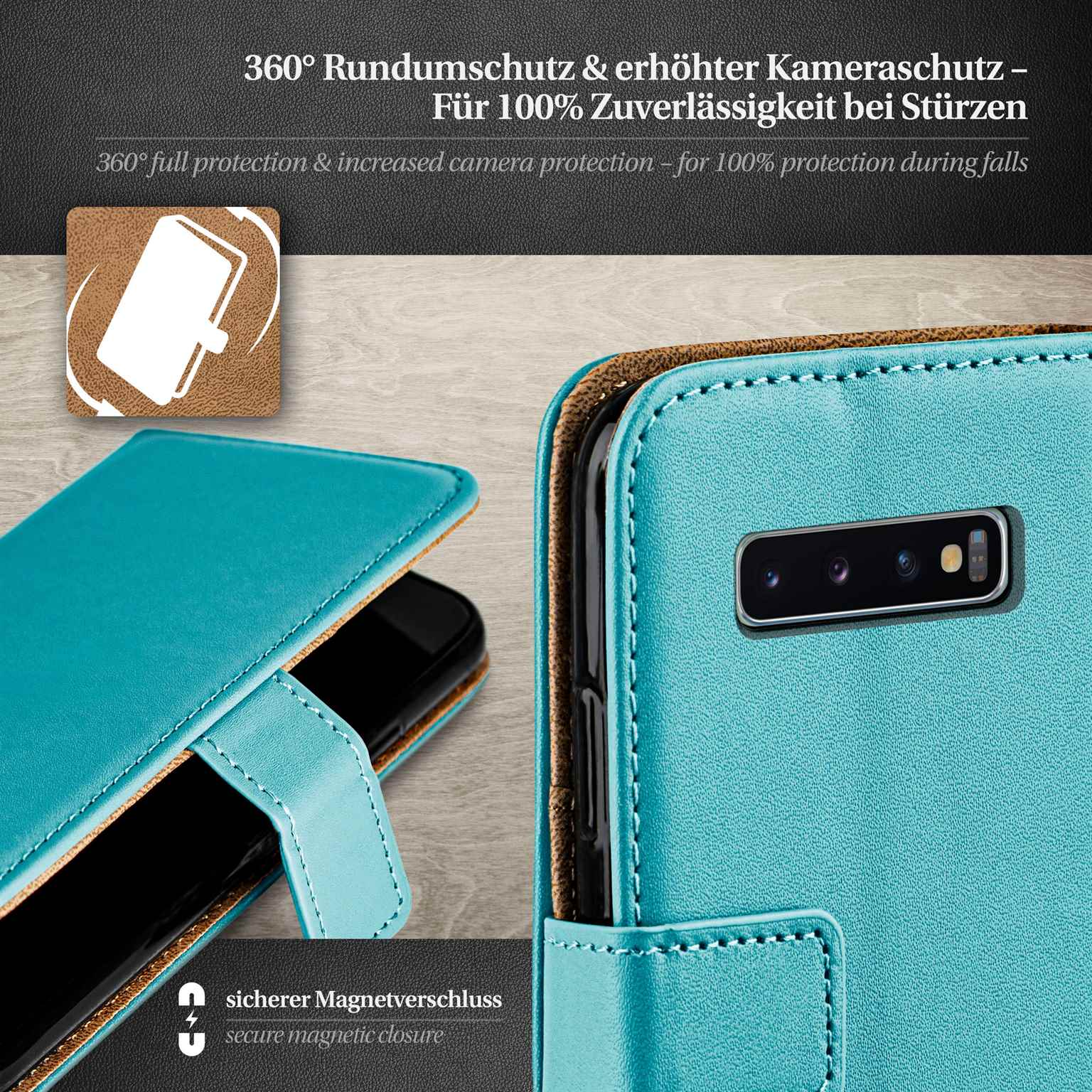 moex Book Case für Samsung Galaxy S10 Klapphülle mit Kartenfach – Weiteres Produktbild 3