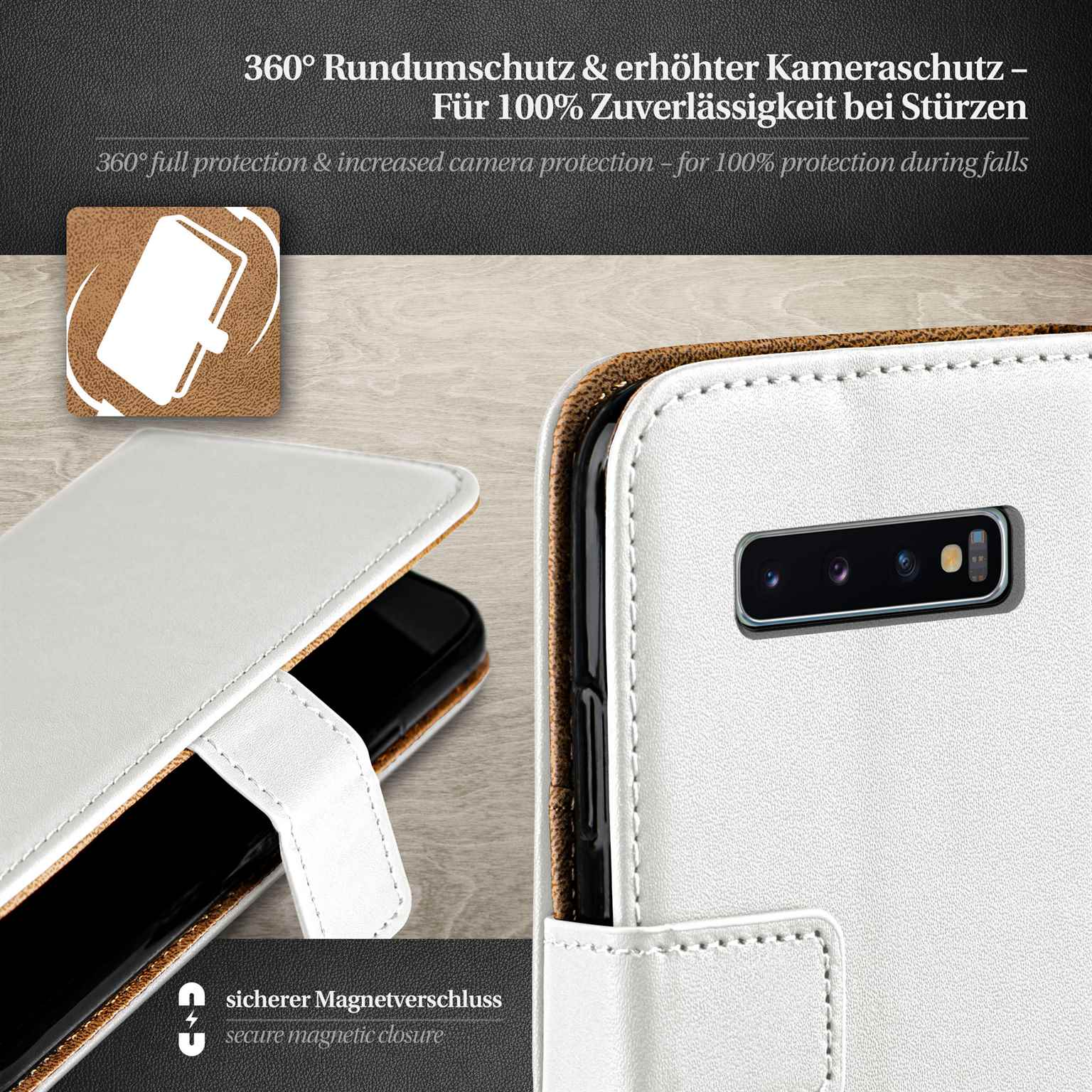 moex Book Case für Samsung Galaxy S10 Klapphülle mit Kartenfach – Weiteres Produktbild 2