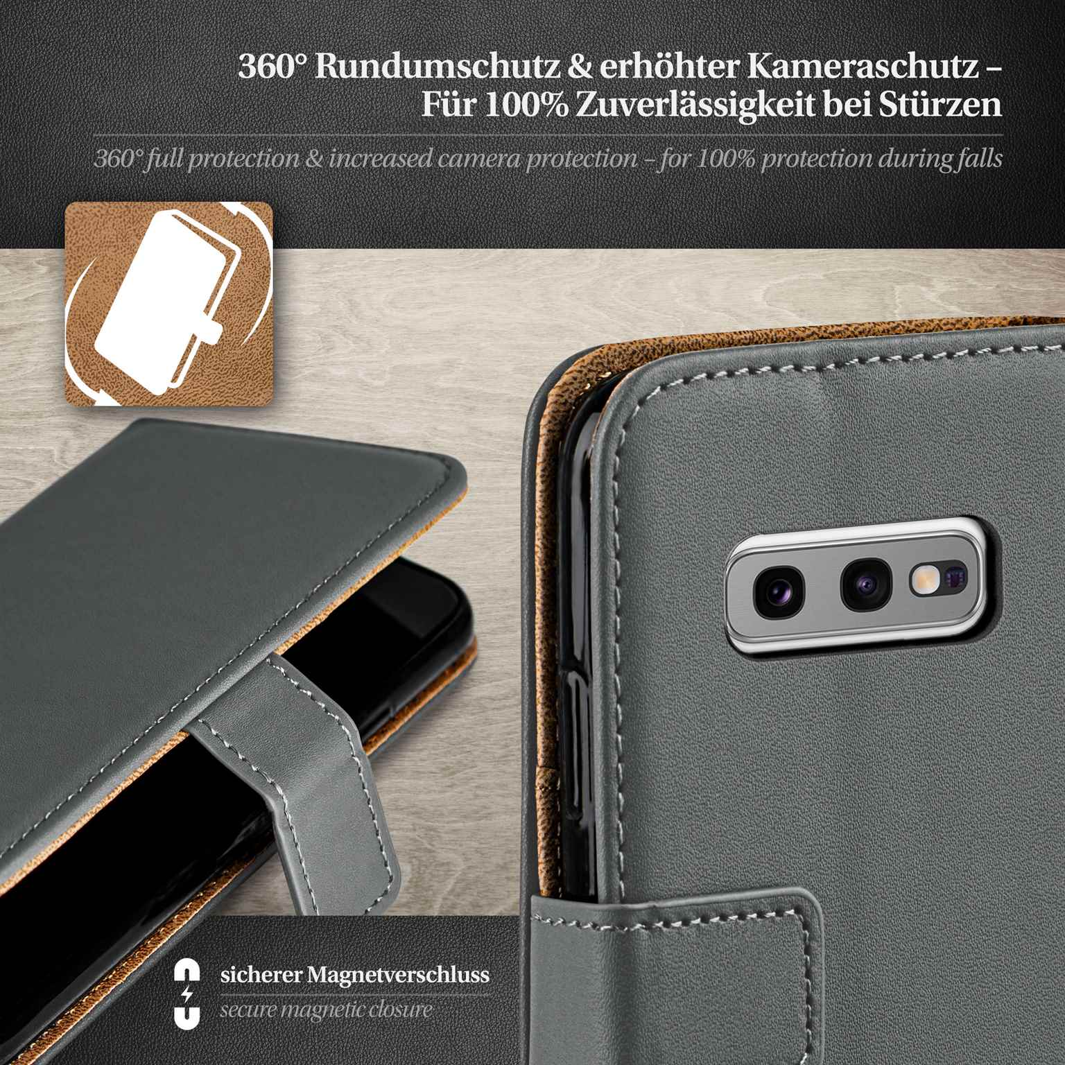 moex Book Case für Samsung Galaxy S10e Klapphülle mit Kartenfach – Weiteres Produktbild 3