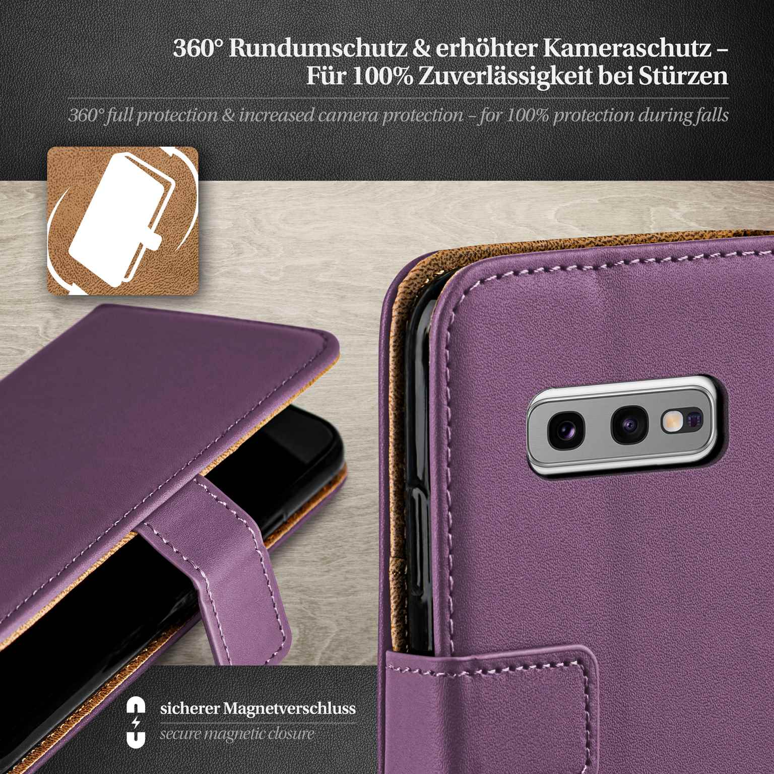 moex Book Case für Samsung Galaxy S10e Klapphülle mit Kartenfach – Weiteres Produktbild 3