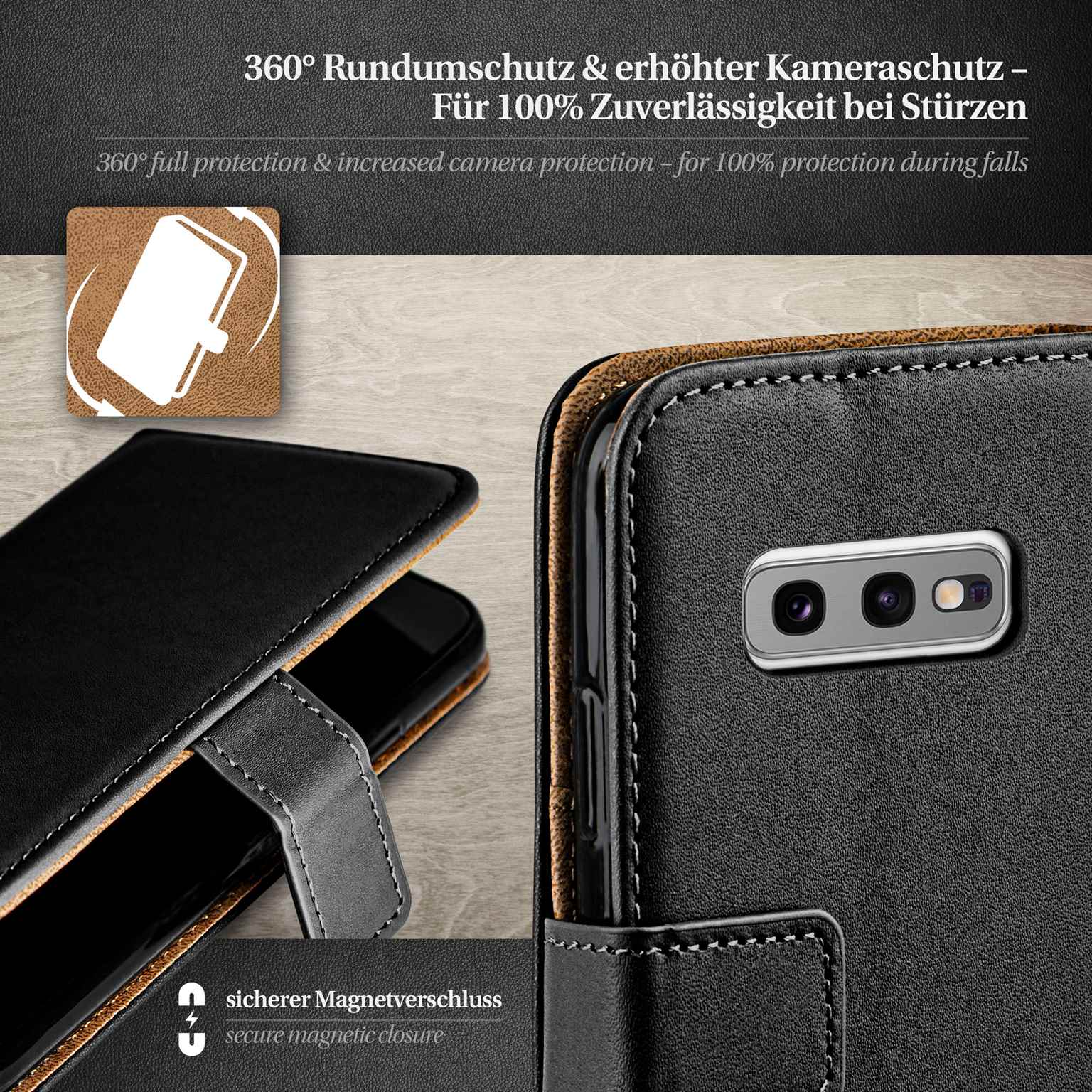 moex Book Case für Samsung Galaxy S10e Klapphülle mit Kartenfach – Weiteres Produktbild 3