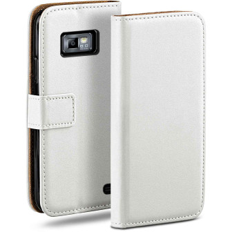 moex moex Book Case für Samsung Galaxy S2 Klapphülle mit Kartenfach – Pearl-White