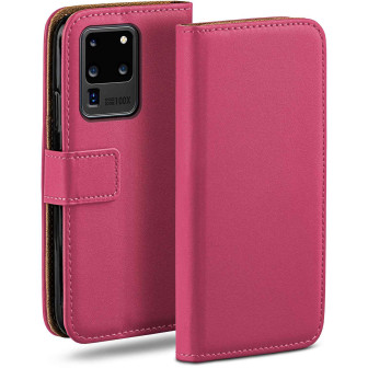 moex moex Book Case für Samsung Galaxy S20 Ultra Klapphülle mit Kartenfach – Berry-Fuchsia