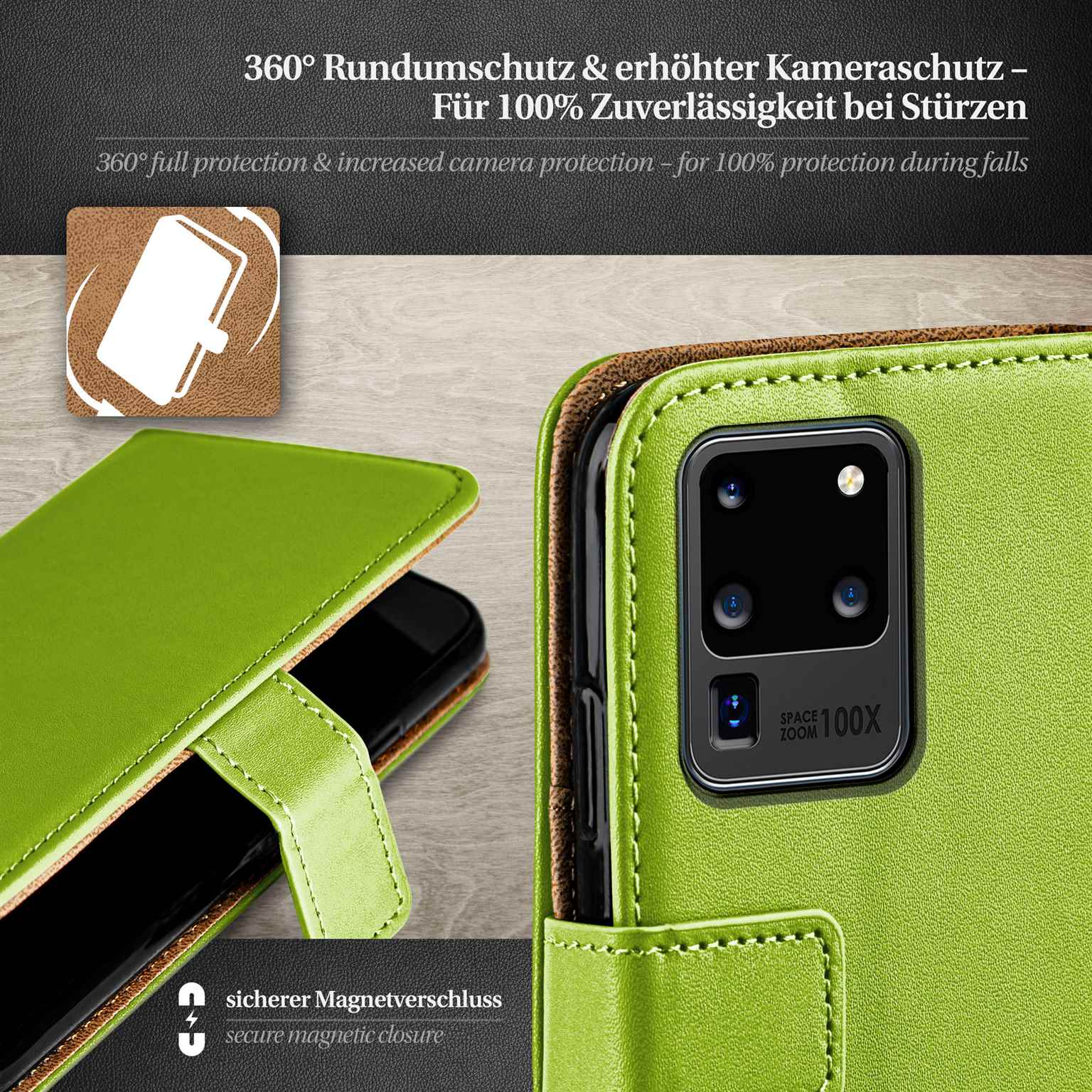 moex Book Case für Samsung Galaxy S20 Ultra 5G Klapphülle mit Kartenfach – Weiteres Produktbild 3