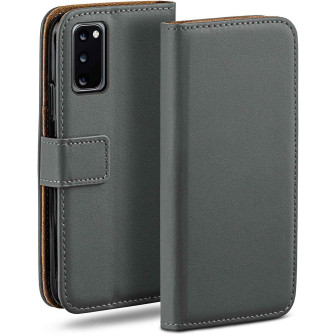 moex moex Book Case für Samsung Galaxy S20 5G Klapphülle mit Kartenfach – Anthracite-Gray