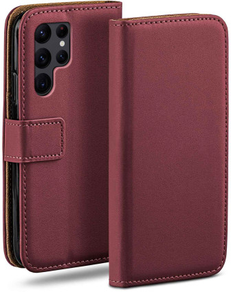 moex Book Case für Samsung Galaxy S22 Ultra Klapphülle mit Kartenfach – Maroon-Red moex Book Case für Samsung Galaxy S22 Ultra Klapphülle mit Kartenfach – Maroon-Red