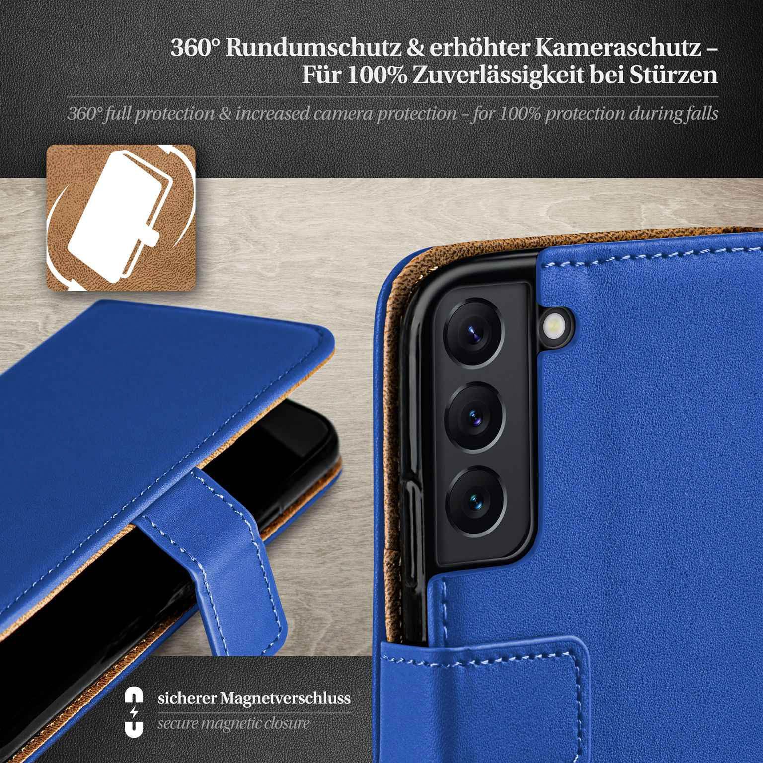 moex Book Case für Samsung Galaxy S22 Klapphülle mit Kartenfach – Weiteres Produktbild 3