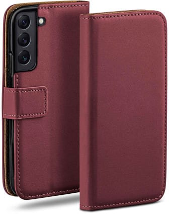 moex Book Case für Samsung Galaxy S22 Klapphülle mit Kartenfach – Maroon-Red moex Book Case für Samsung Galaxy S22 Klapphülle mit Kartenfach – Maroon-Red