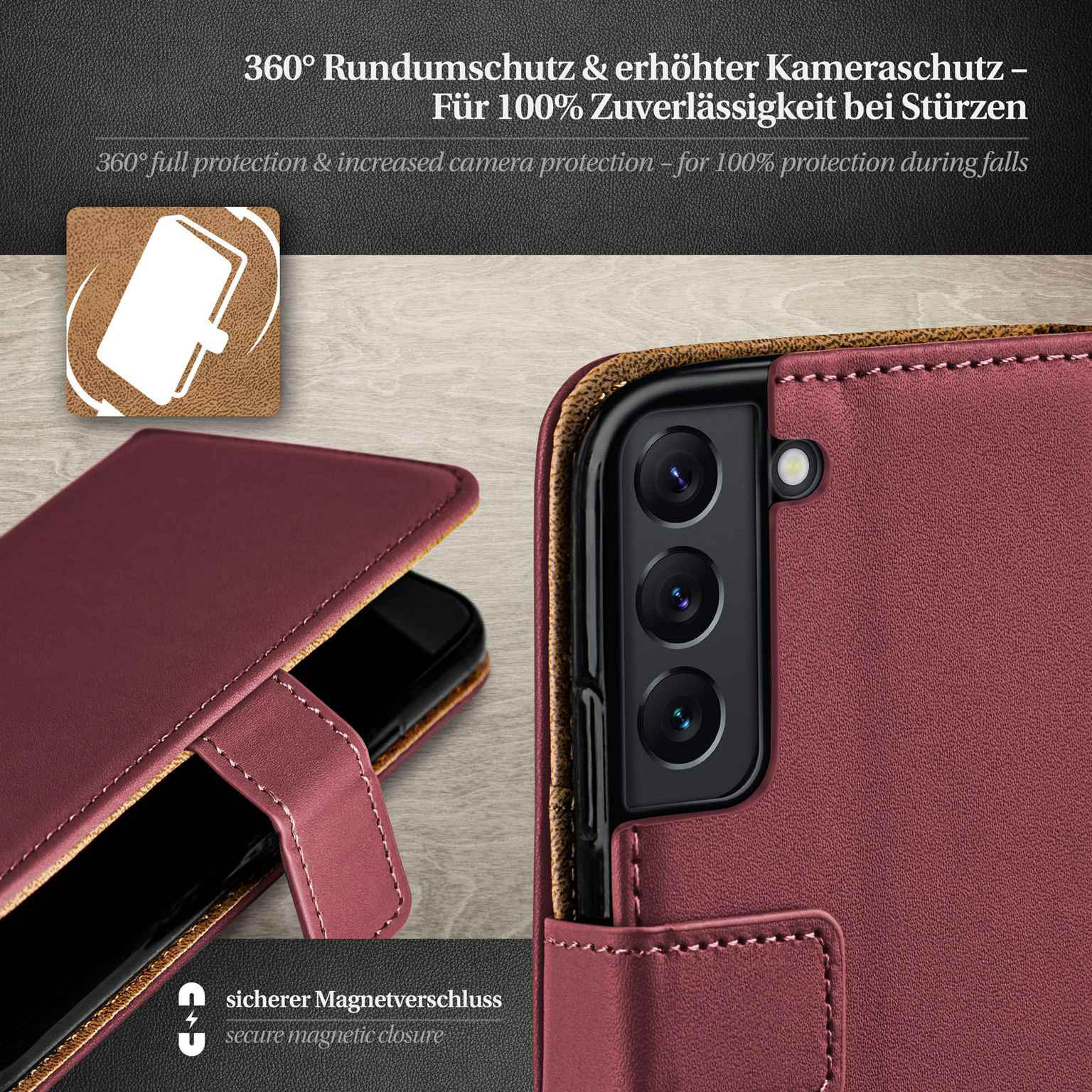moex Book Case für Samsung Galaxy S22 Klapphülle mit Kartenfach – Weiteres Produktbild 3 moex Book Case für Samsung Galaxy S22 Klapphülle mit Kartenfach – Weiteres Produktbild 3