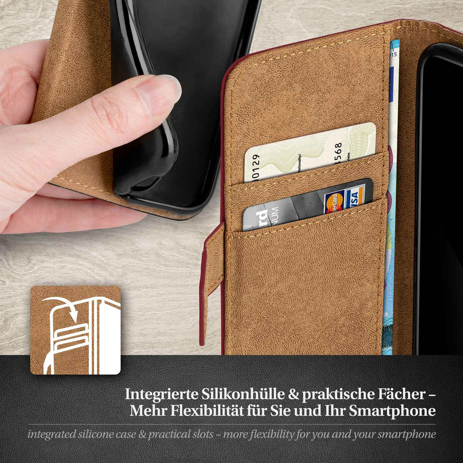 moex Book Case für Samsung Galaxy S22 Klapphülle mit Kartenfach – Weiteres Produktbild 4