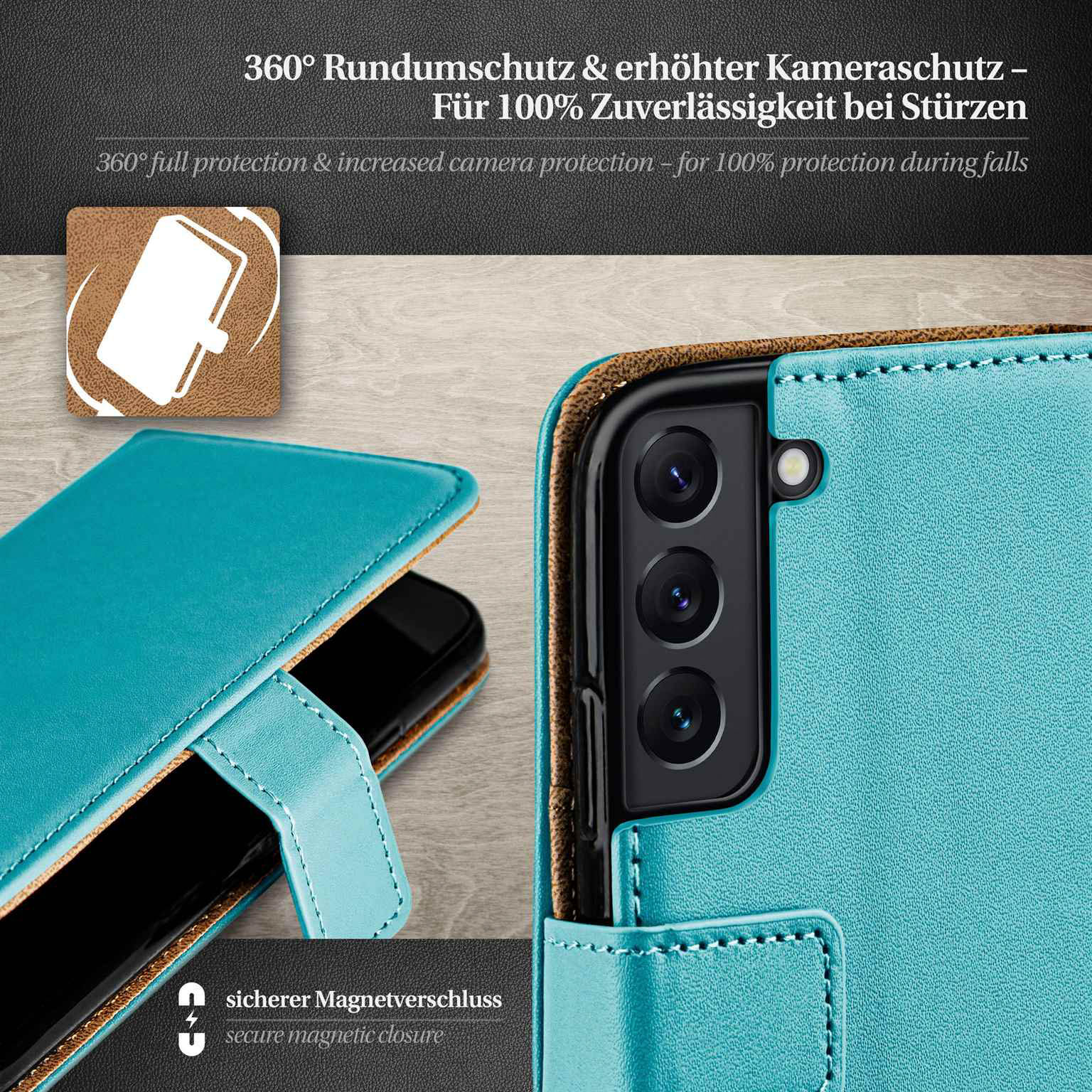 moex Book Case für Samsung Galaxy S22 Klapphülle mit Kartenfach – Weiteres Produktbild 3 moex Book Case für Samsung Galaxy S22 Klapphülle mit Kartenfach – Weiteres Produktbild 3