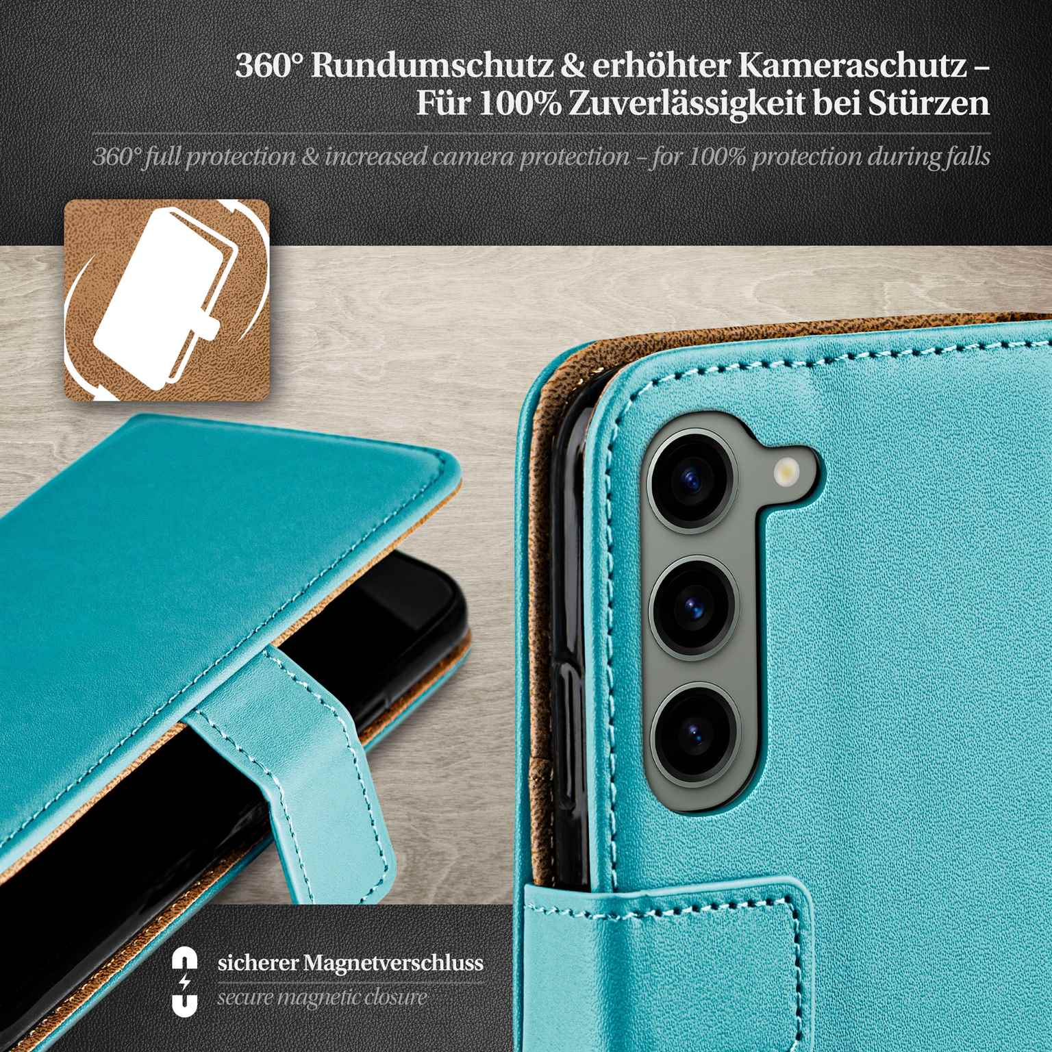 moex Book Case für Samsung Galaxy S23 Plus Klapphülle mit Kartenfach – Weiteres Produktbild 3 moex Book Case für Samsung Galaxy S23 Plus Klapphülle mit Kartenfach – Weiteres Produktbild 3