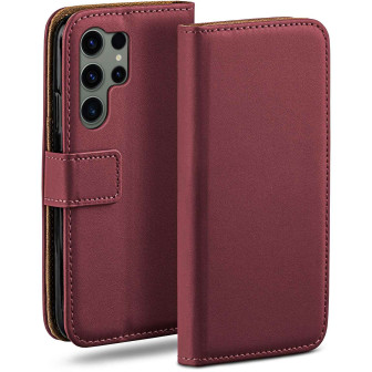 moex Book Case für Samsung Galaxy S23 Ultra Klapphülle mit Kartenfach – Maroon-Red moex Book Case für Samsung Galaxy S23 Ultra Klapphülle mit Kartenfach – Maroon-Red
