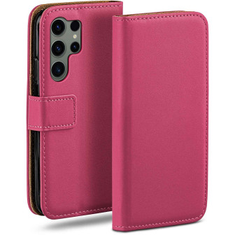 moex moex Book Case für Samsung Galaxy S23 Ultra Klapphülle mit Kartenfach – Berry-Fuchsia