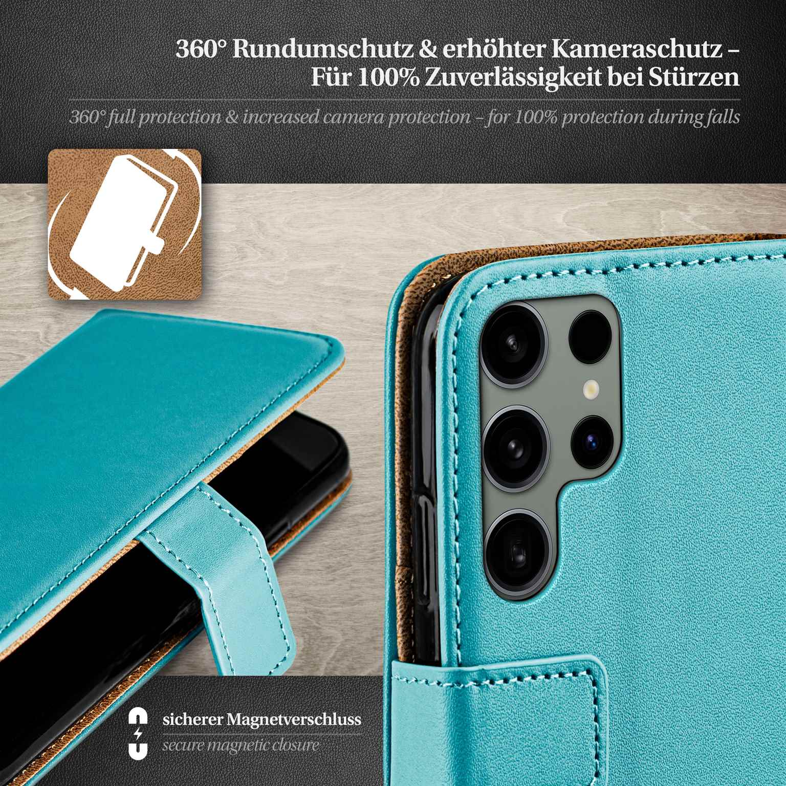 moex Book Case für Samsung Galaxy S24 Ultra Klapphülle mit Kartenfach – Weiteres Produktbild 3