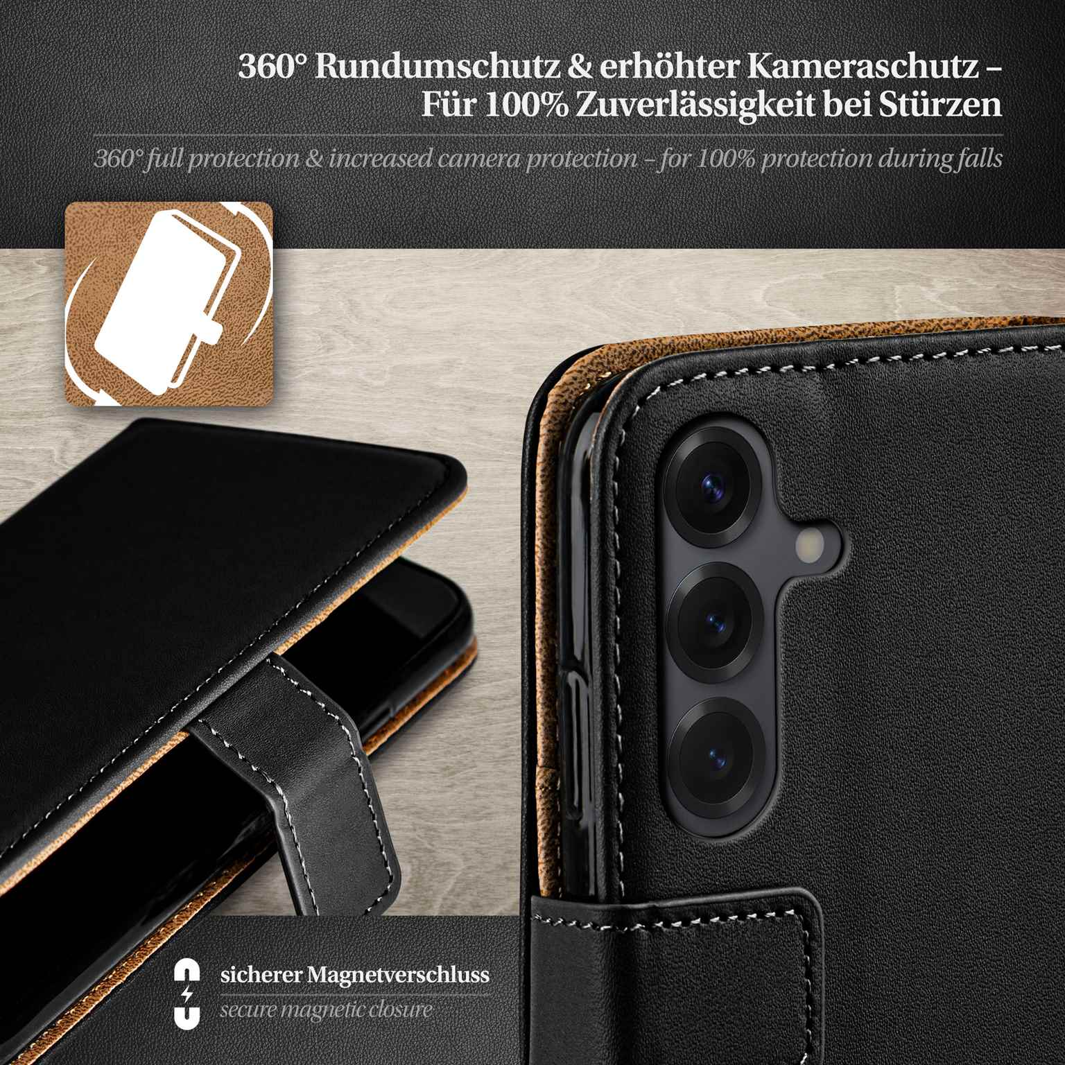 moex Book Case für Samsung Galaxy S25 Plus Klapphülle mit Kartenfach – Weiteres Produktbild 3
