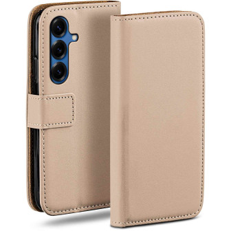 moex moex Book Case für Samsung Galaxy S25 Klapphülle mit Kartenfach – Taupe