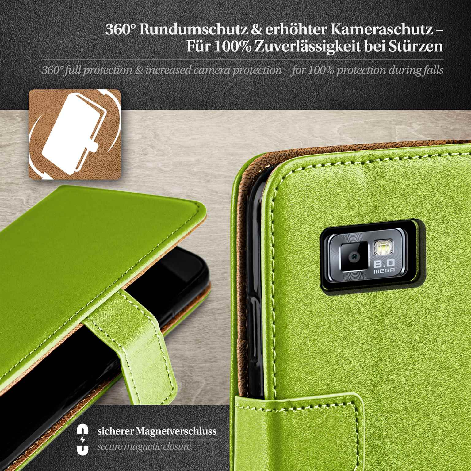 moex Book Case für Samsung Galaxy S2 Plus Klapphülle mit Kartenfach – Weiteres Produktbild 3 moex Book Case für Samsung Galaxy S2 Plus Klapphülle mit Kartenfach – Weiteres Produktbild 3