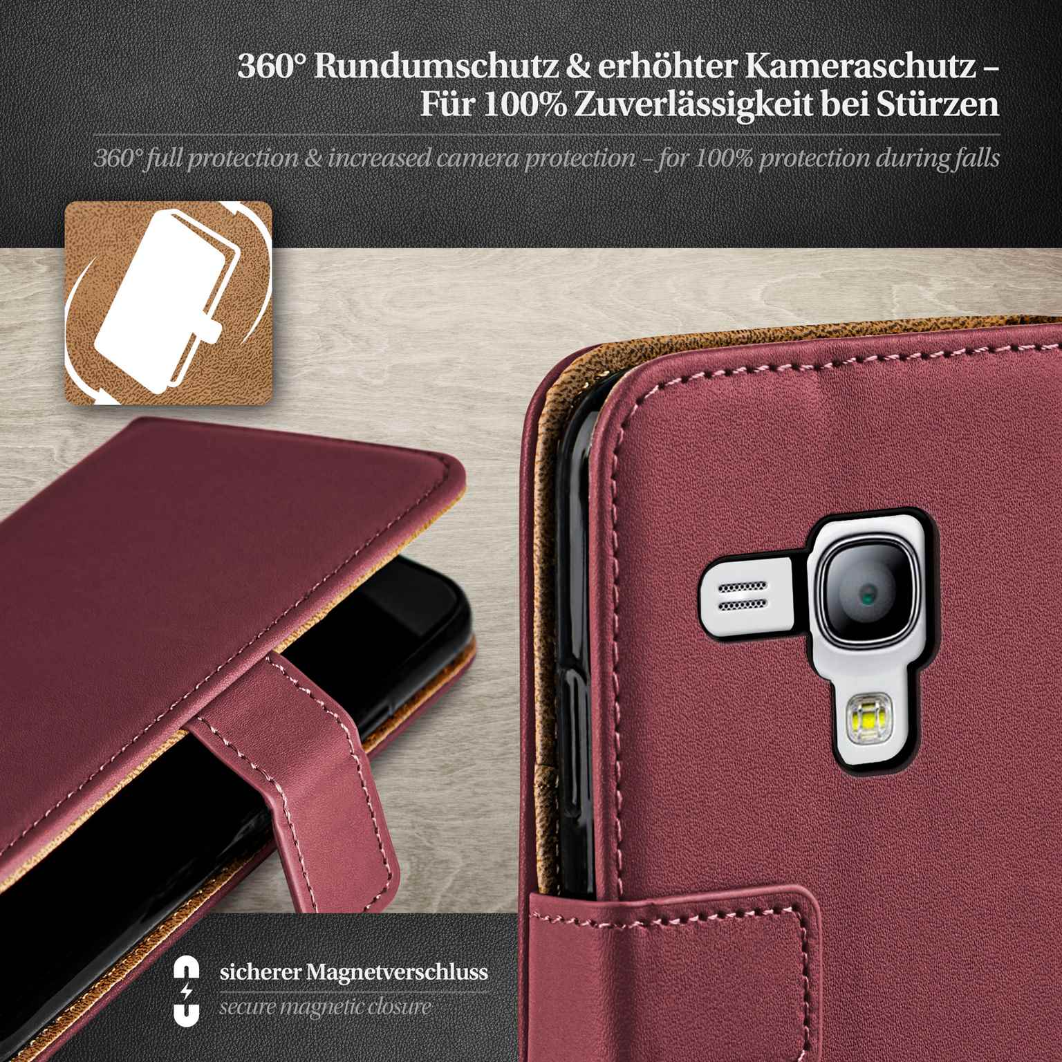 moex Book Case für Samsung Galaxy S3 Mini Klapphülle mit Kartenfach – Weiteres Produktbild 3 moex Book Case für Samsung Galaxy S3 Mini Klapphülle mit Kartenfach – Weiteres Produktbild 3