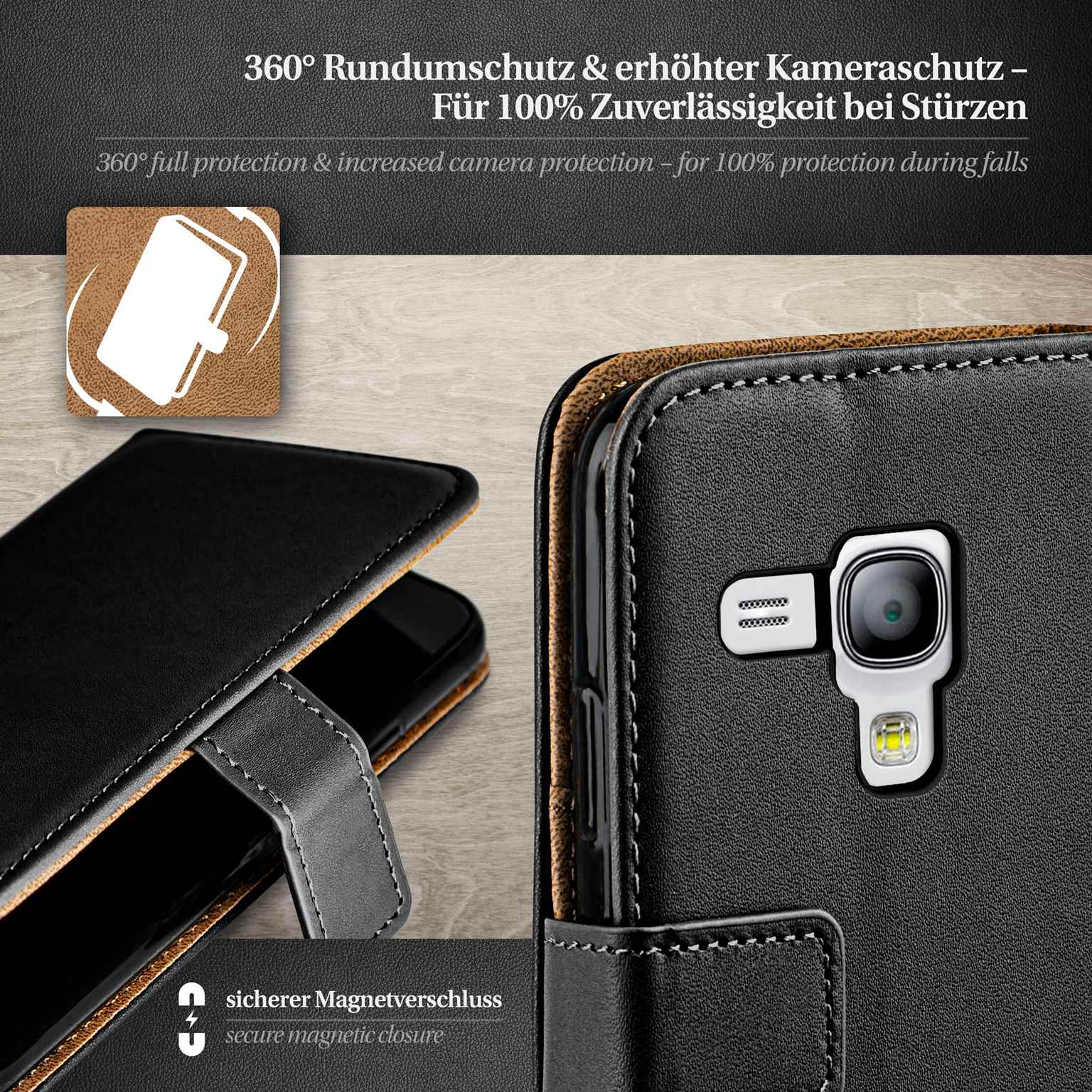 moex Book Case für Samsung Galaxy S3 Mini Klapphülle mit Kartenfach – Weiteres Produktbild 3 moex Book Case für Samsung Galaxy S3 Mini Klapphülle mit Kartenfach – Weiteres Produktbild 3