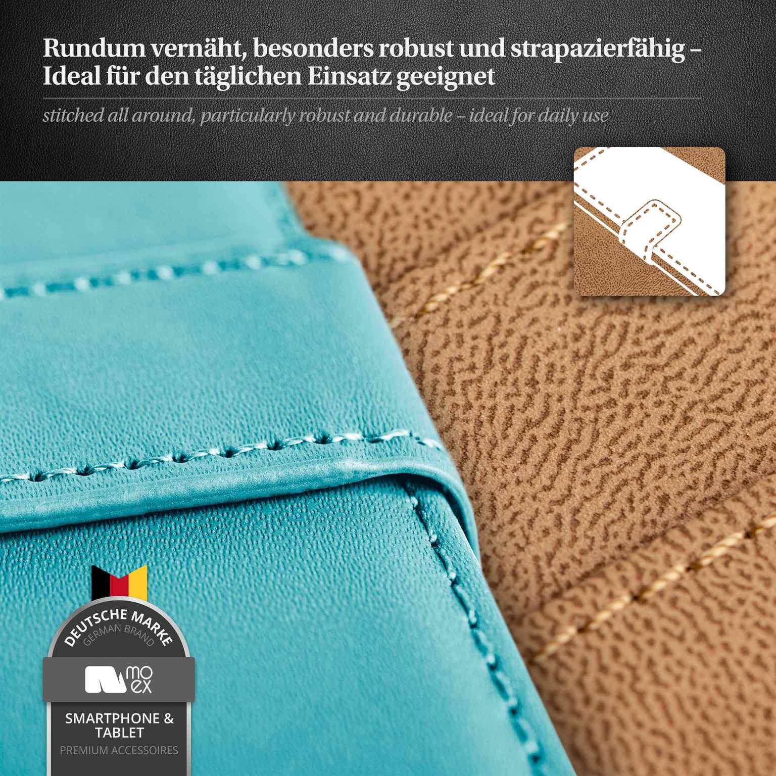 moex Book Case für Samsung Galaxy S3 Mini Klapphülle mit Kartenfach – Weiteres Produktbild 4